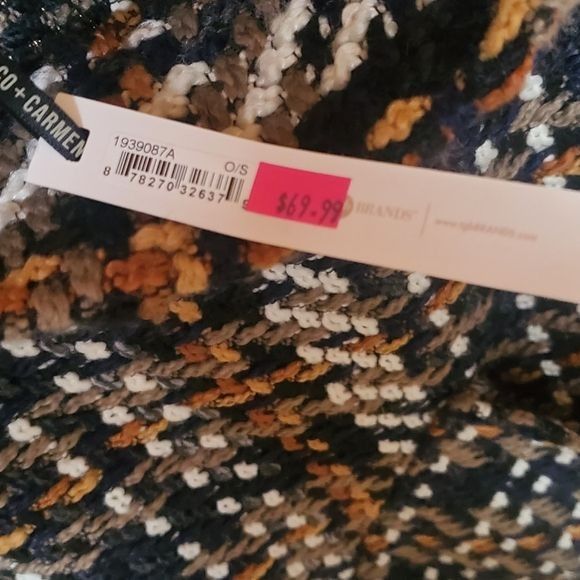 Vintage Coco + Carmen Knit Plaid Fall Sz. OS Shawl Jacket Size ONE SIZE - 10 Thumbnail