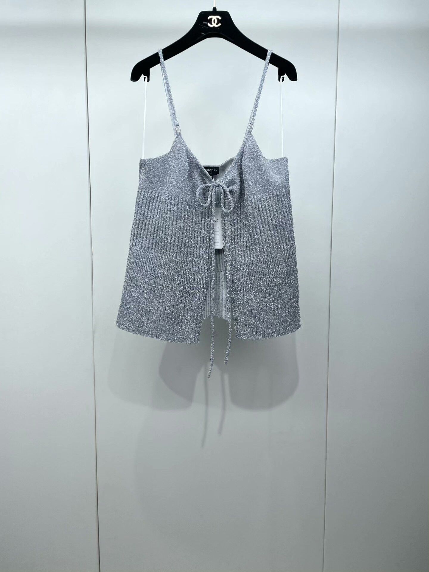 Chanel Chanel 22A Diamond Buckle Silver Knit Camisole Size S / US 4 / IT 40 - 1 Thumbnail