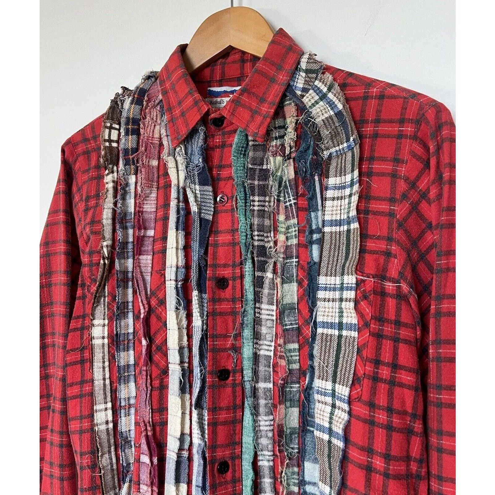 Needles Needles Rebuild Japan Men's M Ribbon Flannel Shirt Nepenthes Size US M / EU 48-50 / 2 - 2 Thumbnail