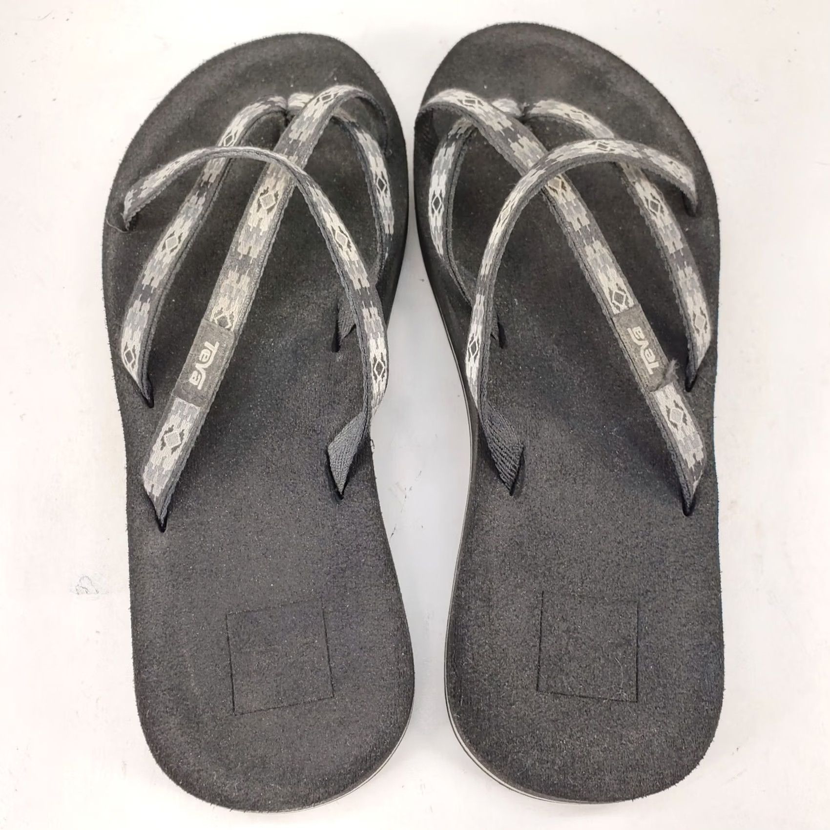 Teva Womens Teva Olowahu Black Geometric Flip Flop Sandals - Activewear & Travel Size US 4 / IT 34 - 6 Thumbnail