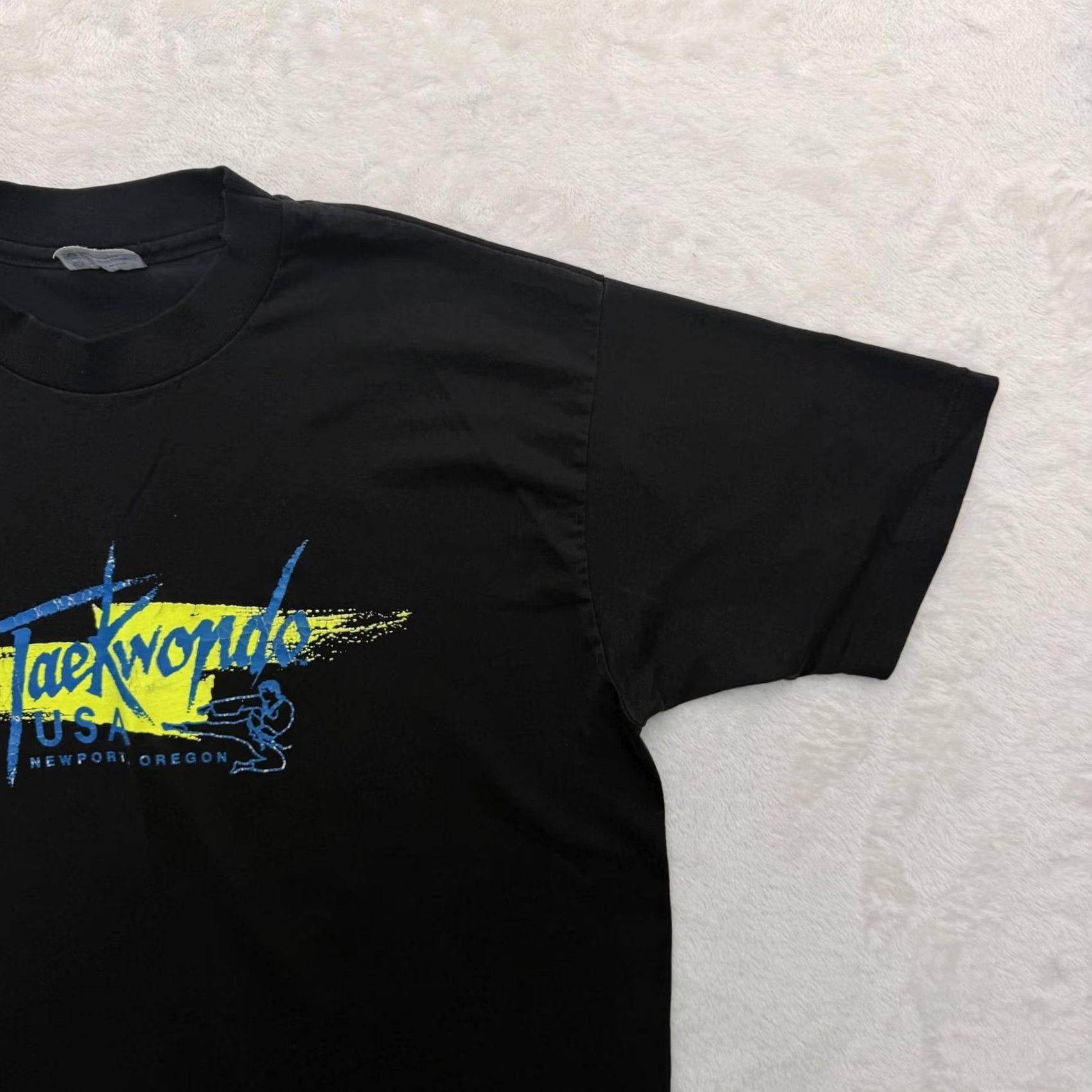 Hanes VINTAGE Hanes Taekwondo USA Shirt Mens Large Black TKD 80s Shirt Graphic Print USA Sports Size US L / EU 52-54 / 3 - 3 Thumbnail