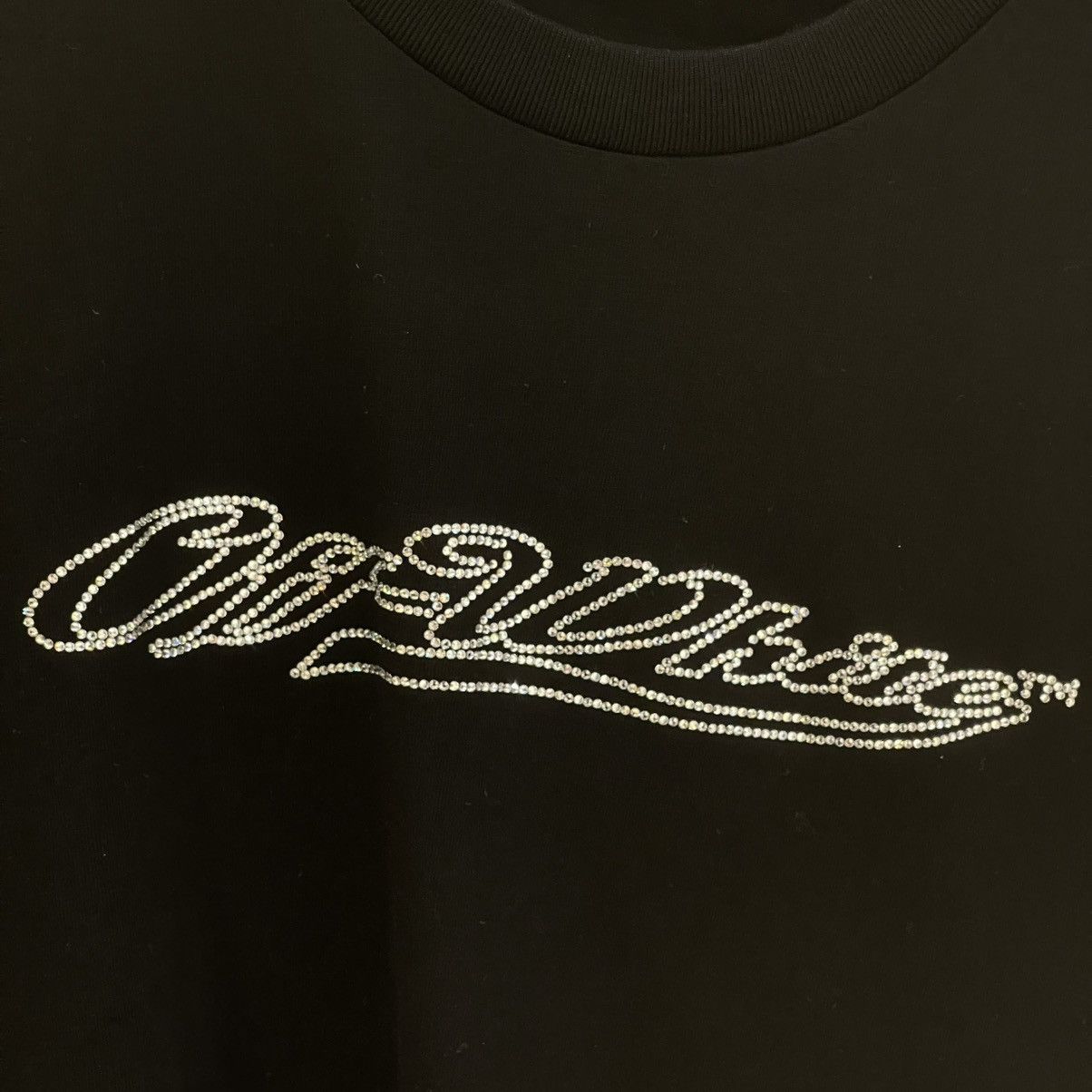 Off-White Off-White Rhinestone Bling Baseball Fitted Tee (W) Size US XL / EU 56 / 4 - 2 Thumbnail