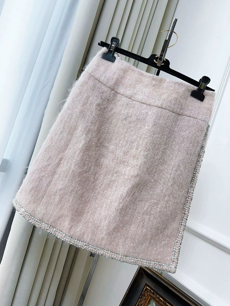 Chanel Chanel Control series nude pink horsehair silver rolled-ed Size 25" / US 0 / IT 36 - 1 Thumbnail