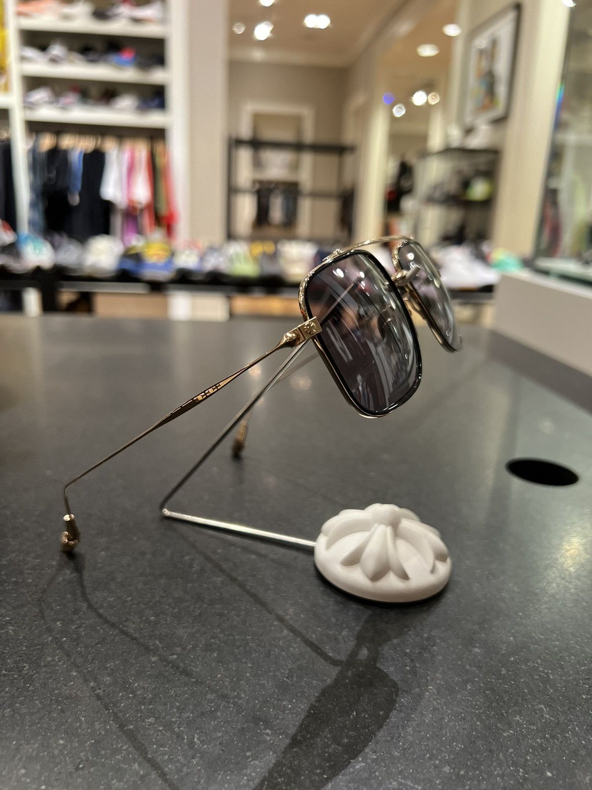 Chrome Hearts ‘Bone Prone III’ Gold Sunglasses Menswear