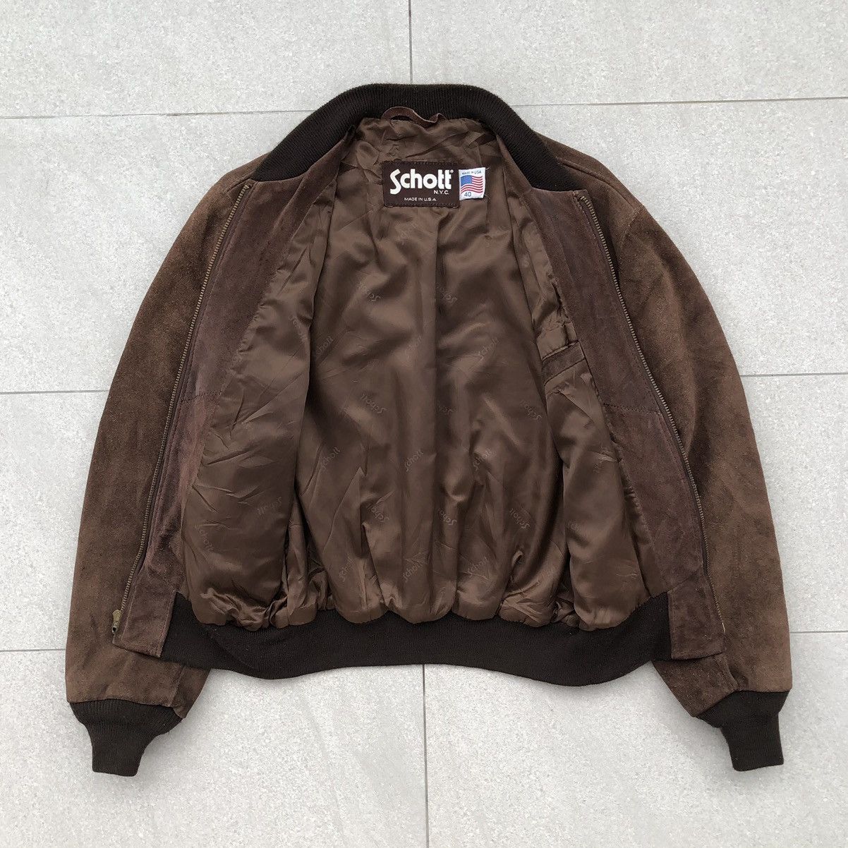 Schott Vintage SCHOTT NYC Suede Leather Bomber Jacket USA 🇺🇸 Size US M / EU 48-50 / 2 - 4 Thumbnail