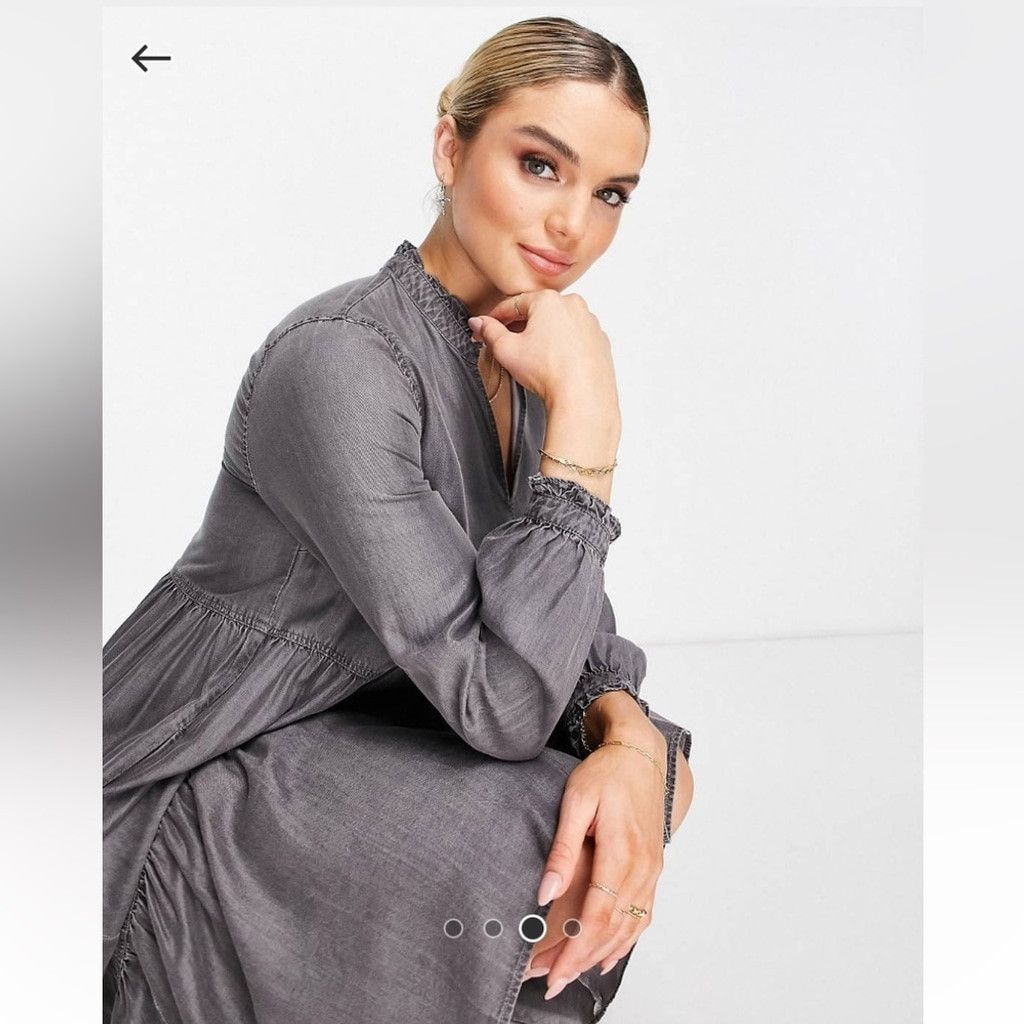 Whistles Whistles Denim Trapeze Midi Dress Size XS / US 0-2 / IT 36-38 - 2 Thumbnail
