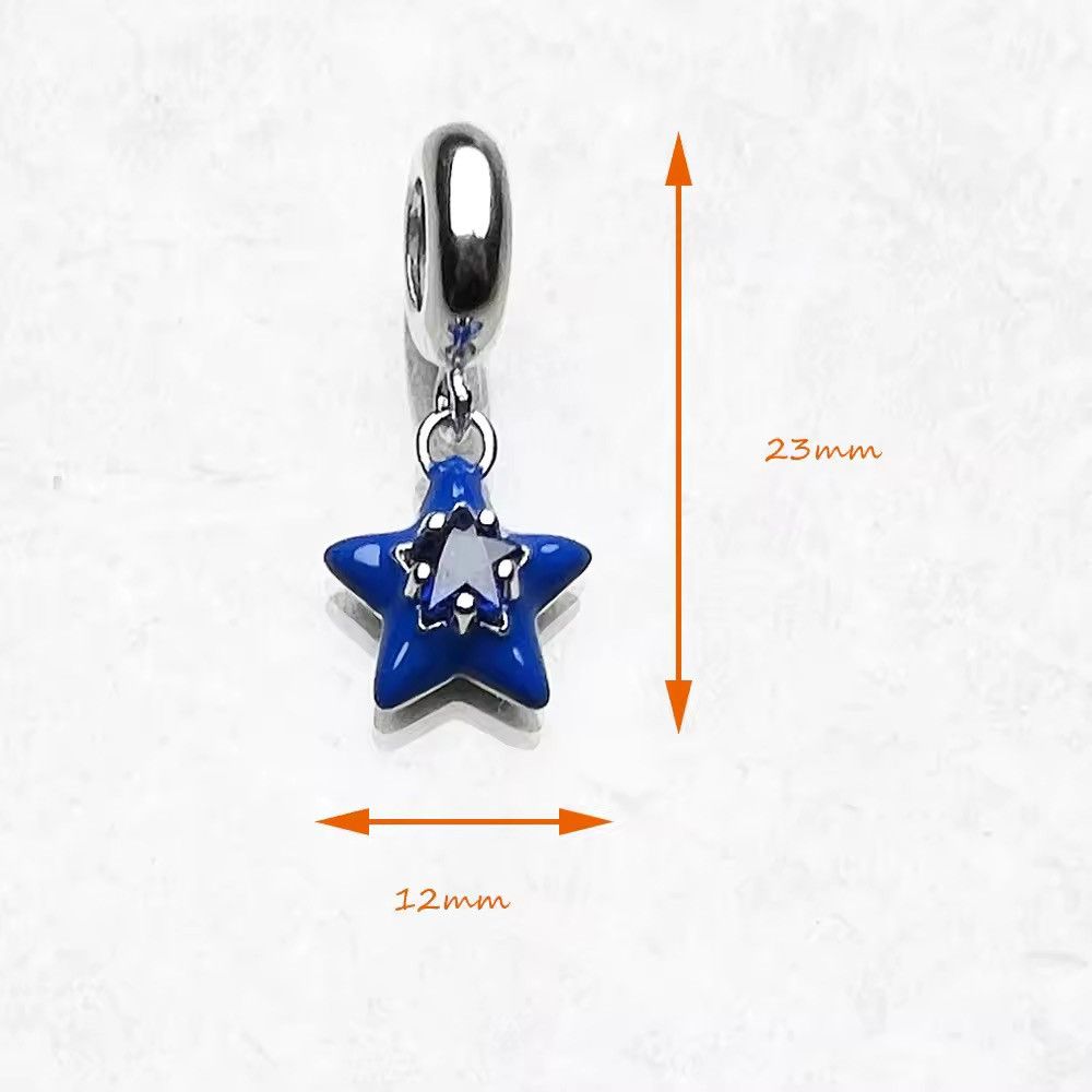 Other Blue Enamel Star Pendant Dangle Charm (1piece) Size ONE SIZE - 5 Thumbnail