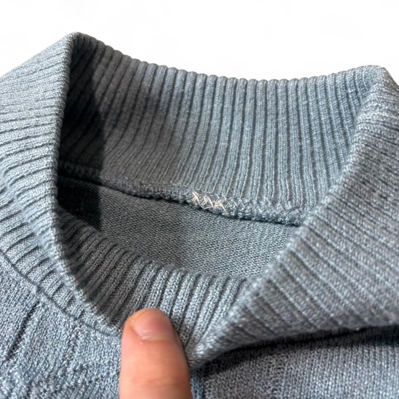 Vintage Vintage Light Blue Patterned Mockneck Knit Sweater - S Size US S / EU 44-46 / 1 - 4 Thumbnail