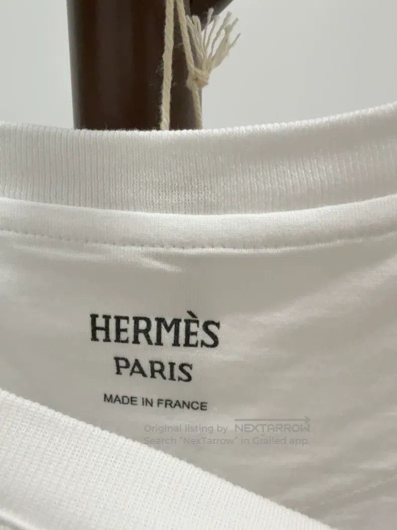 Hermes Hermes White letter print short-sleeve T-shirt Size XS / US 0-2 / IT 36-38 - 3 Thumbnail
