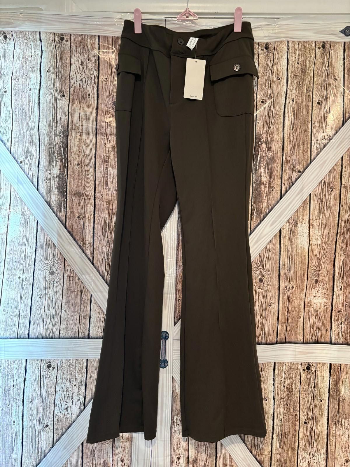 Designer Womens Halara brown stretchy pants sz L NWTags #274 Size 36" / US 14 / IT 50 - 1 Thumbnail