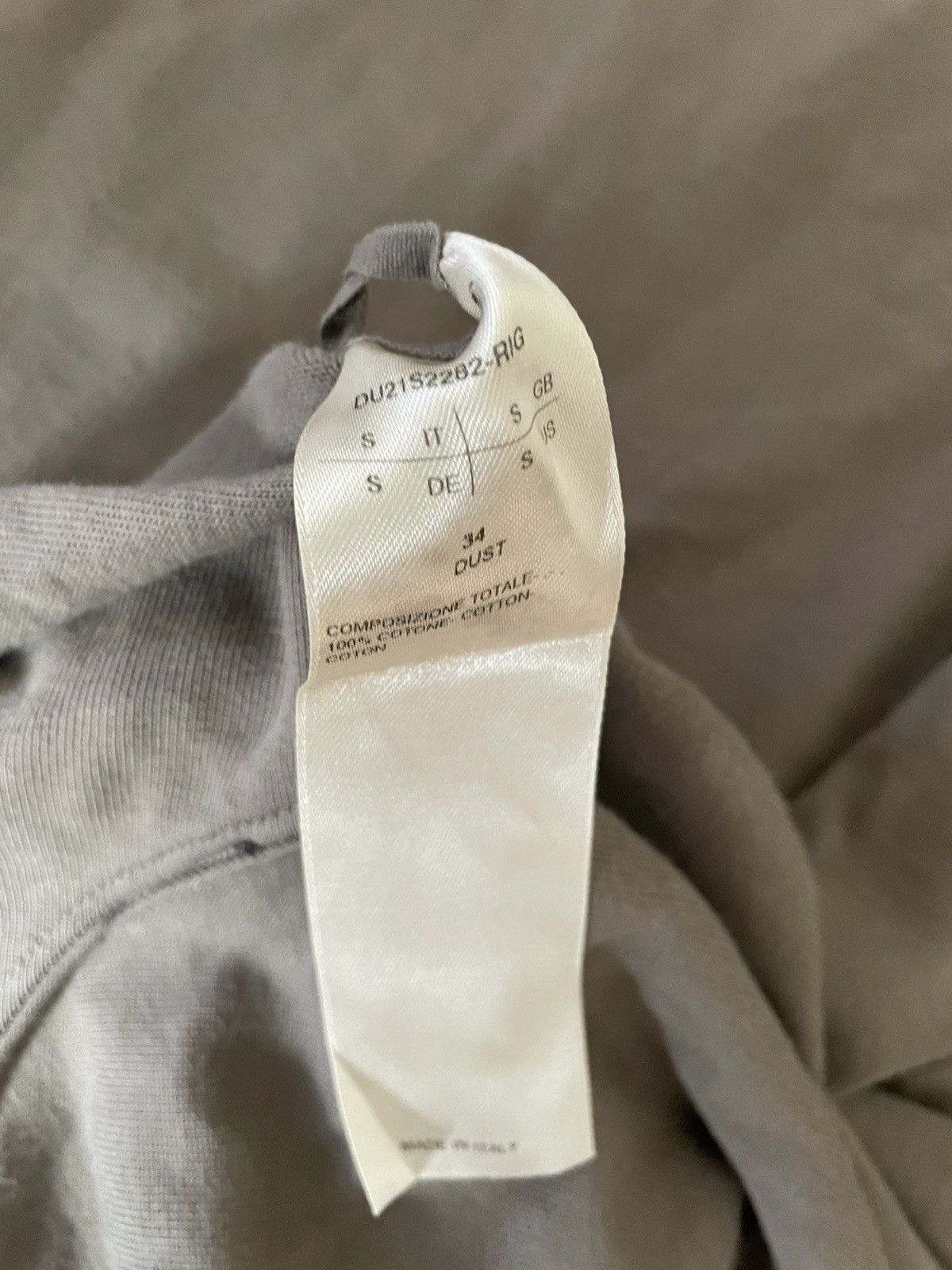 Rick Owens × Rick Owens Drkshdw Rick Owens Layered Hoodie Rig Fabric Dust Grey Size US S / EU 44-46 / 1 - 8 Thumbnail