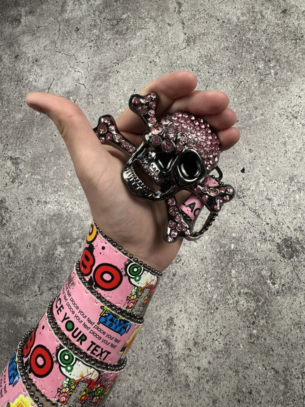 Japanese Brand 00’s NUMBER NINE STYLE GRAFFITI SKULL RARE Y2K BELT VINTAGE Size ONE SIZE - 2 Thumbnail