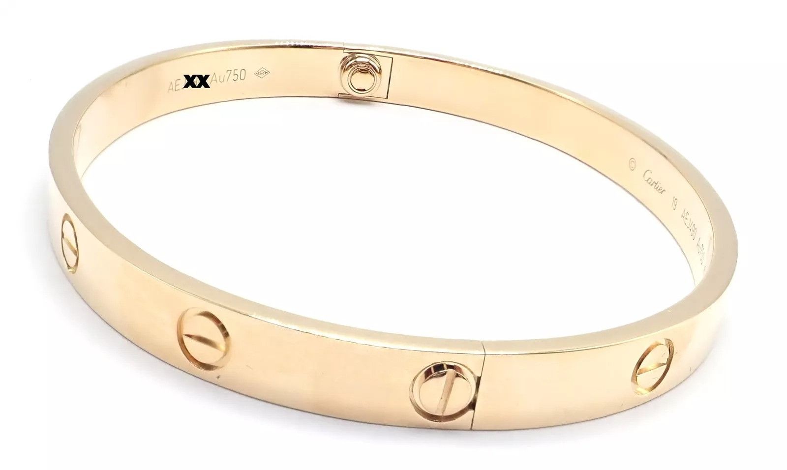 Cartier Cartier 18k Yellow Gold Love Bangle Bracelet Size 19 Paper Size ONE SIZE - 7 Thumbnail