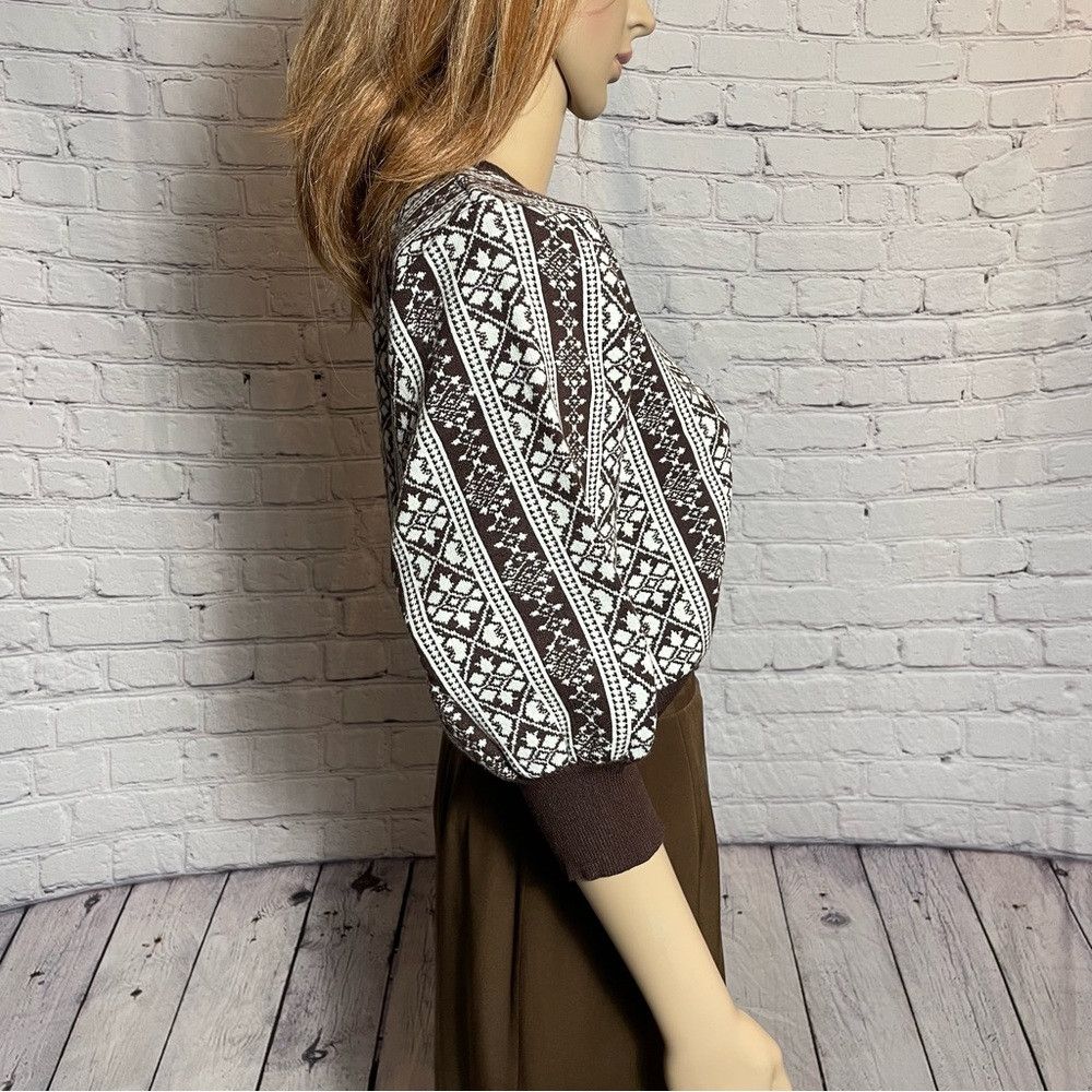 Other NWT New $165 Le Civique Knit 3/4 Puff Sleeve Brown Sweater Size M / US 6-8 / IT 42-44 - 7 Thumbnail