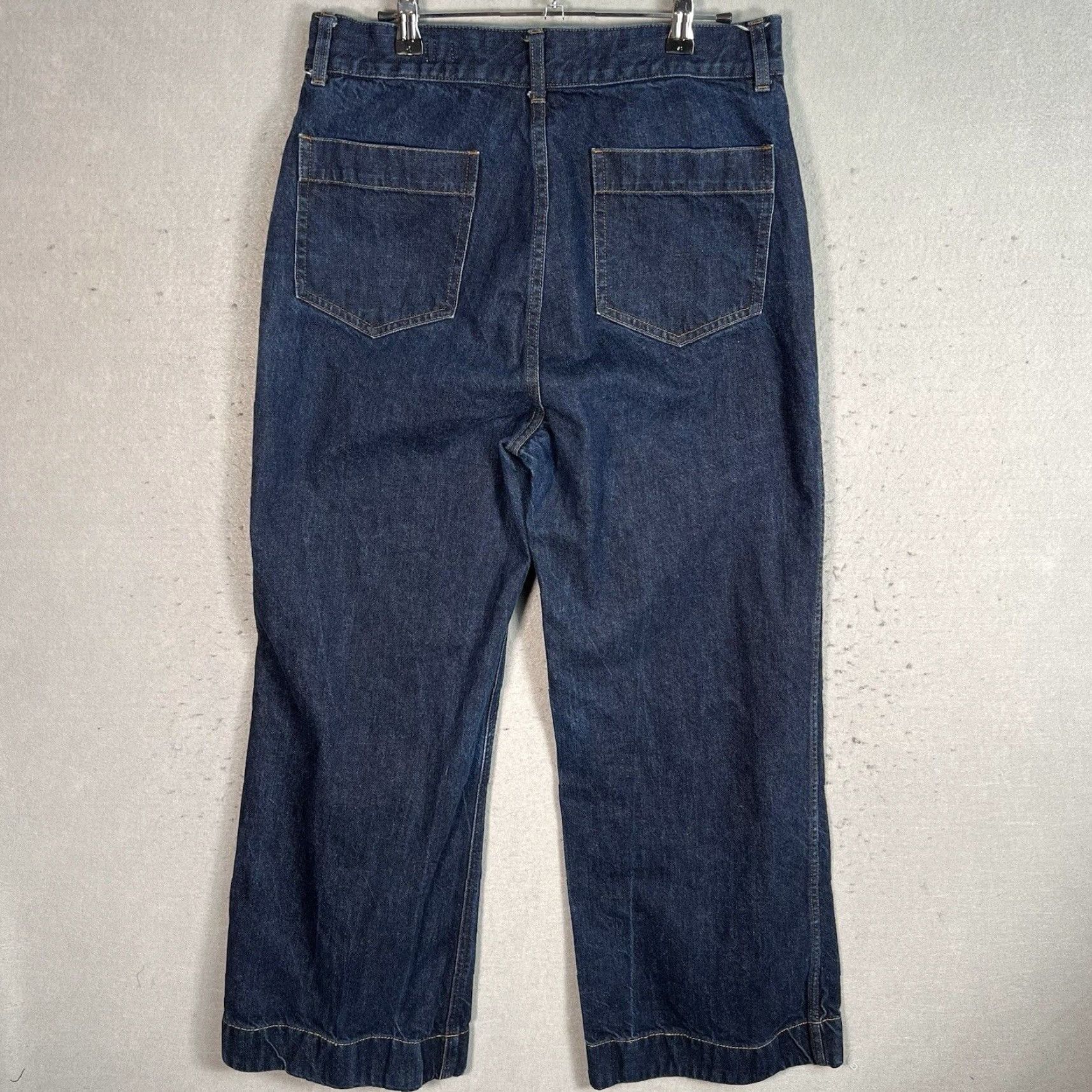 Uniqlo Uniqlo Jeans Women Wide-Leg 29 Blue Dark Wash 100% Cotton Denim Adult Womens Regular Inseam 277 Size 29" - 7 Thumbnail