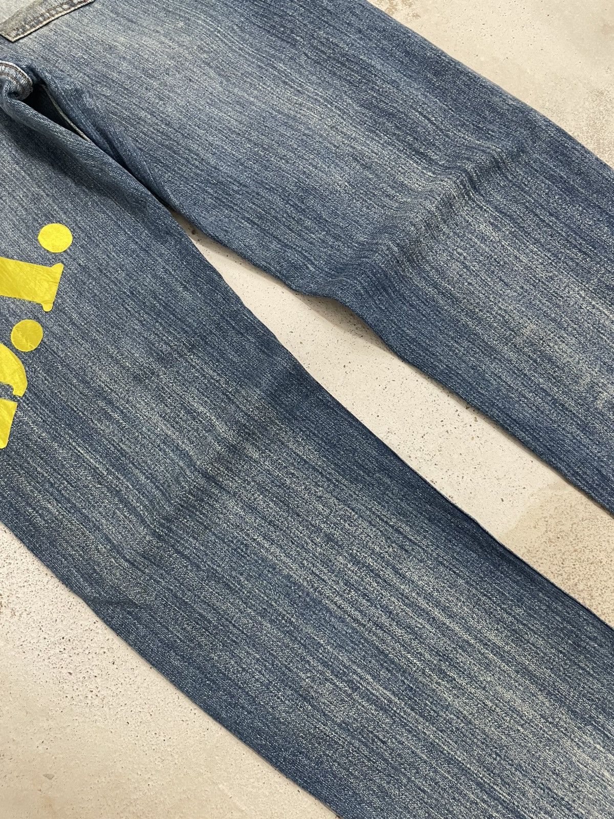 Japanese Brand Nylaus Distressed Rusty Denim Heavy Stitching Font Y2K Size US 32 / EU 48 - 13 Thumbnail