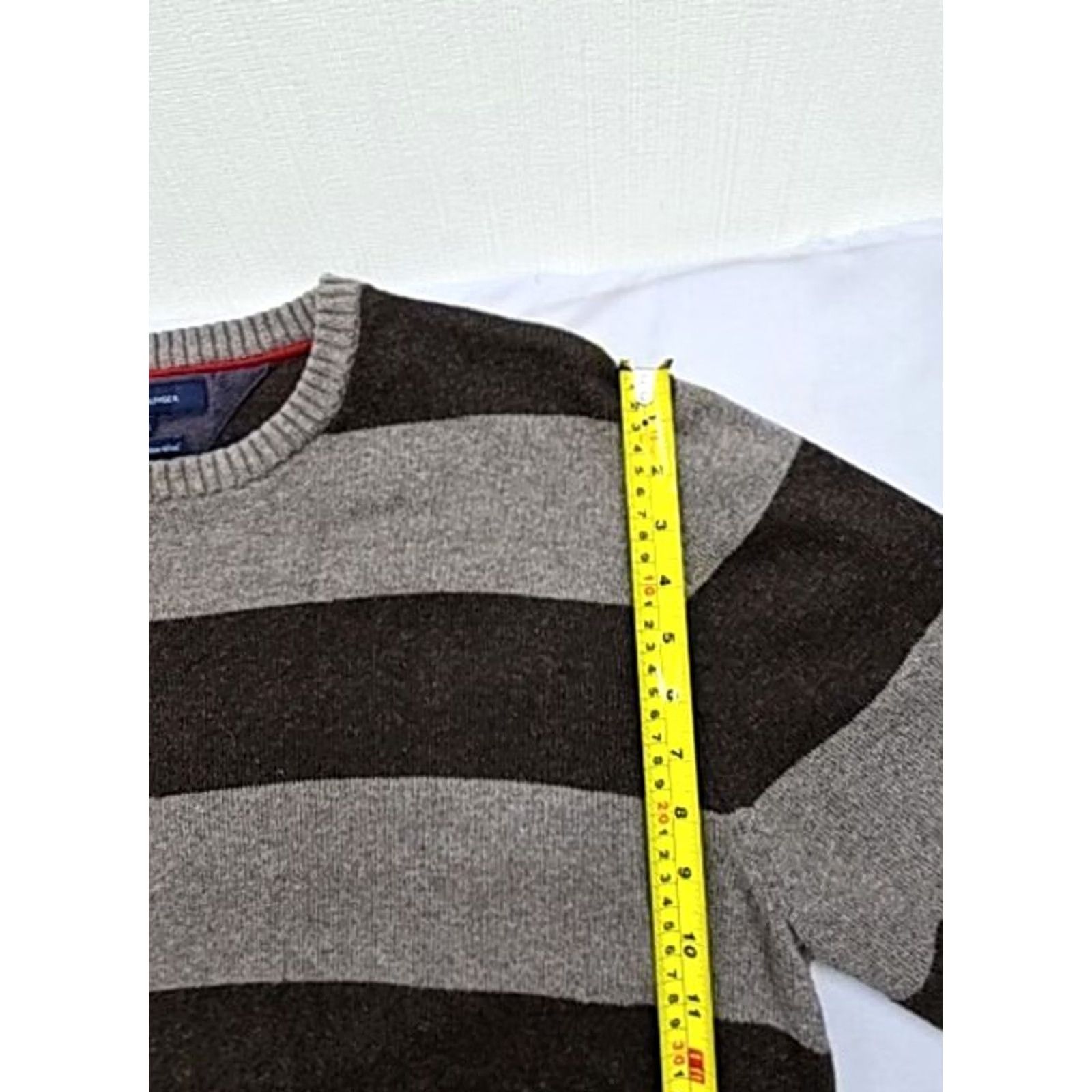 Tommy Hilfiger Tommy Hilfiger Men’s Gray Brown Stripe Crewneck Sweater XXL Long Sleeve Size US XXL / EU 58 / 5 - 7 Thumbnail