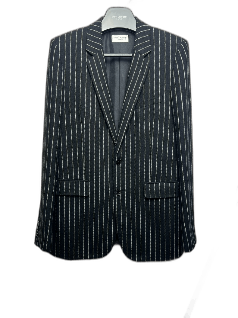 Saint Laurent Paris Saint Laurent Striped Wool Blazer Jacket Size US L / EU 52-54 / 3 - 1 Thumbnail