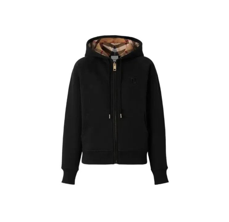 Burberry Burberry Black Hoodie with Check Lining 0079 Size XS / US 0-2 / IT 36-38 - 1 Thumbnail