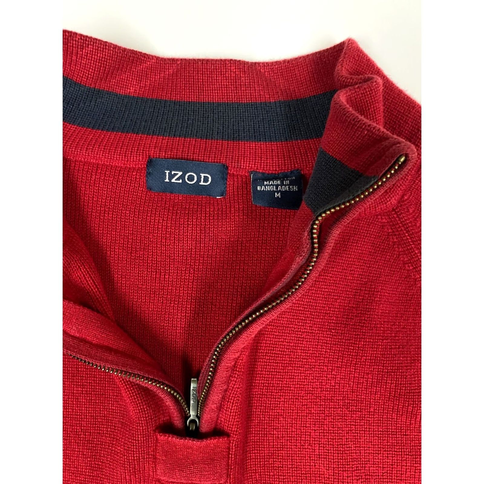 Izod IZOD Sweater Pullover 1/4 Zip Red Knit Mock Neck Mens M Regular Logo 90s 2000s Vintage? Size US M / EU 48-50 / 2 - 4 Thumbnail