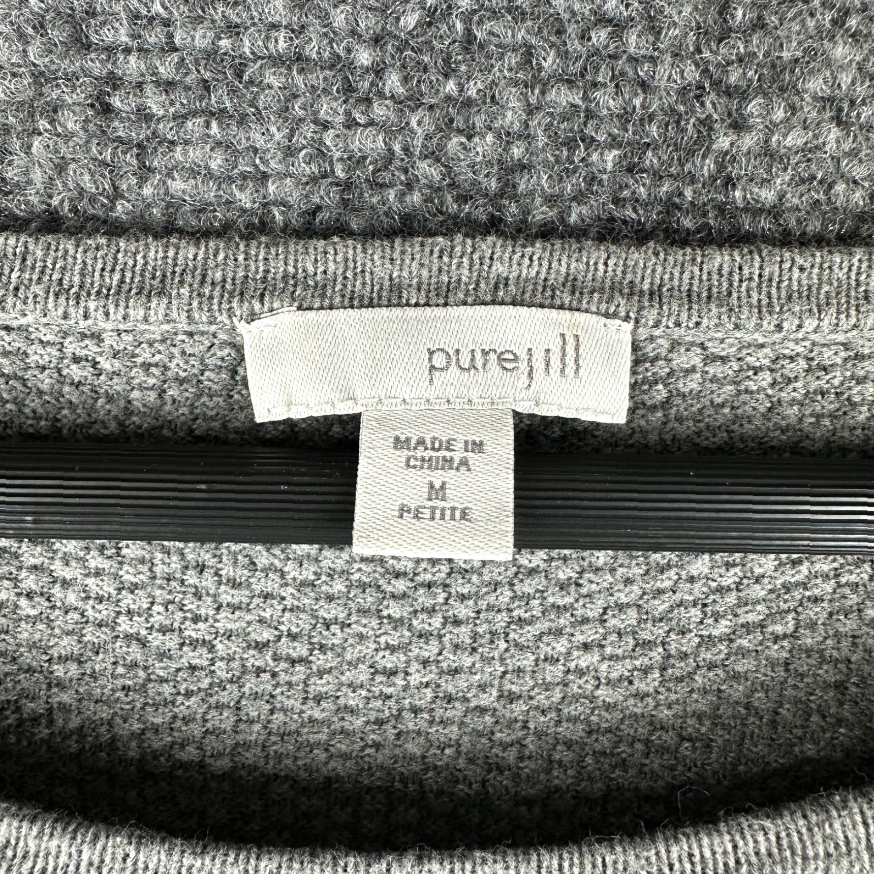 J. Jill J Jill Sweater Womens Medium Petite Gray Knit Pullover 3/4 Sleeve Boxy Size M / US 6-8 / IT 42-44 - 4 Thumbnail