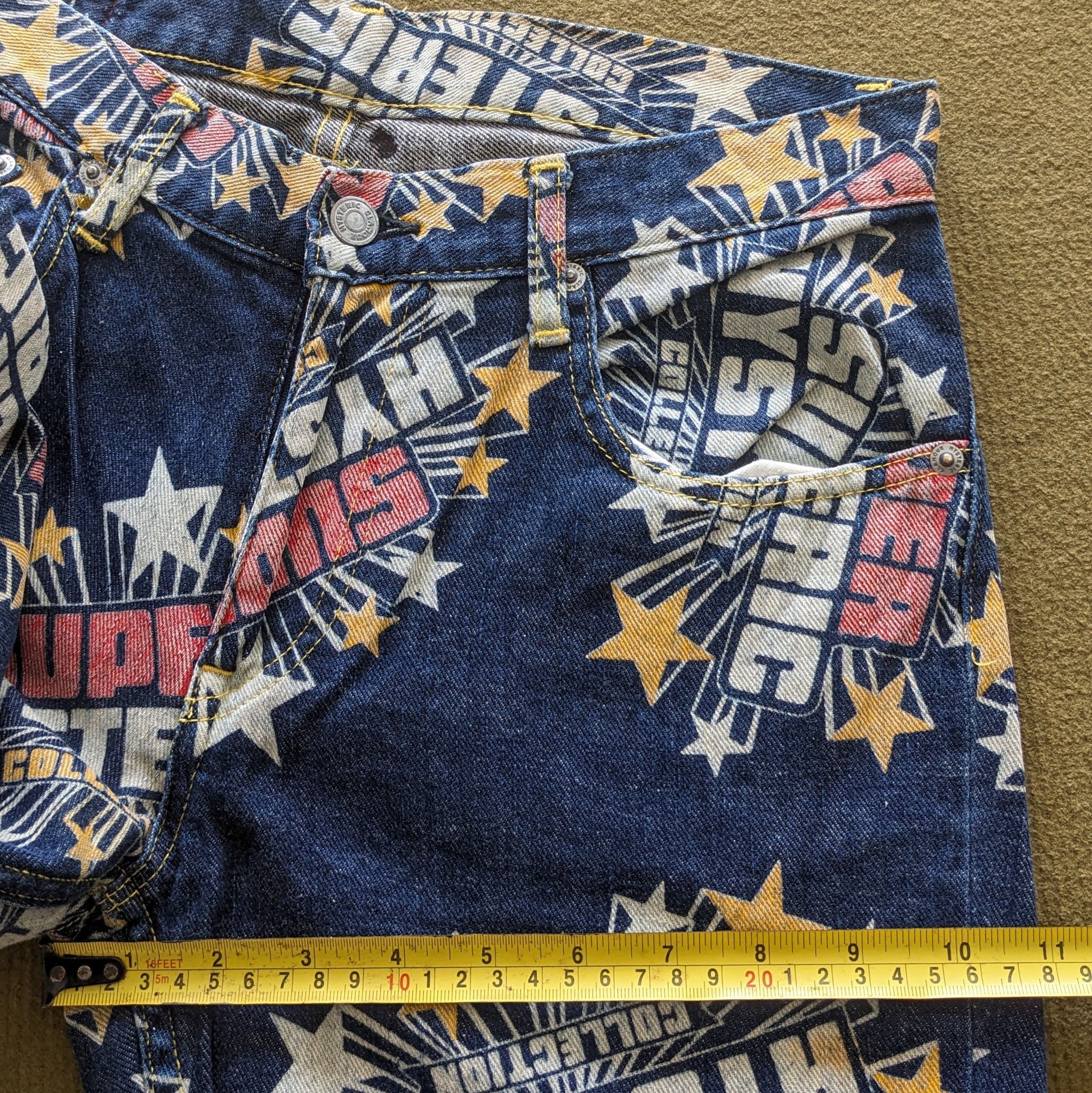 Hysteric Glamour Vintage HYSTERIC GLAMOUR KINKY Overprinted Denim Jeans Size US 29 - 8 Thumbnail