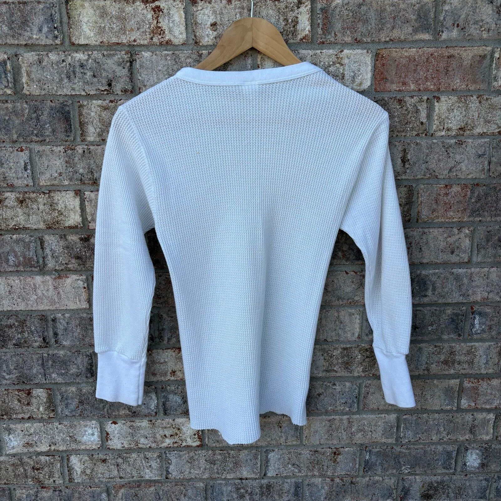 Dickies Vintage 80s white waffle net thermal longsleeve Size US M / EU 48-50 / 2 - 2 Thumbnail