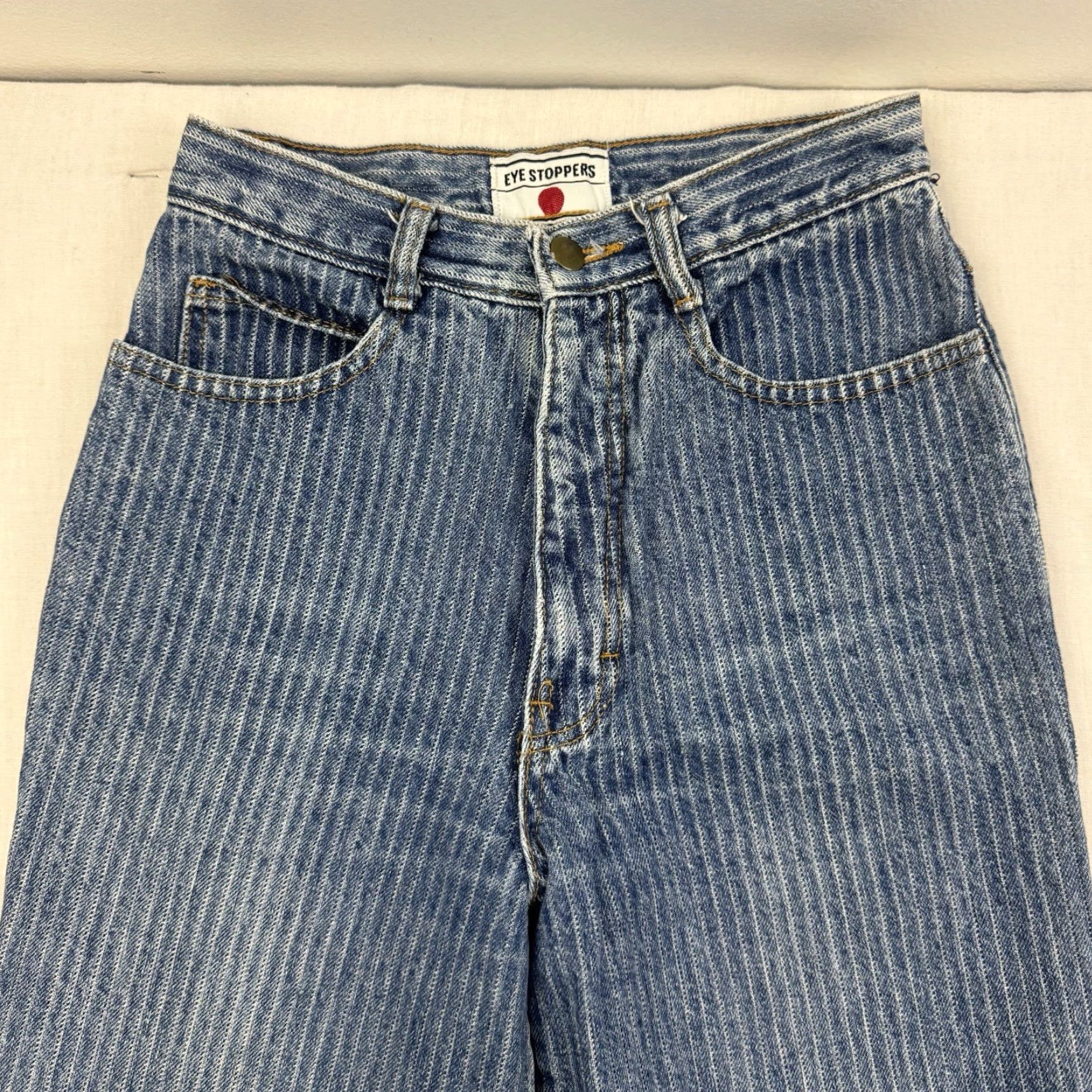 Vintage VINTAGE Eye Stoppers Jeans Womens 7 High Waisted 1980s Pin Striped Mom Style 80s Size 28" / US 6 / IT 42 - 2 Thumbnail