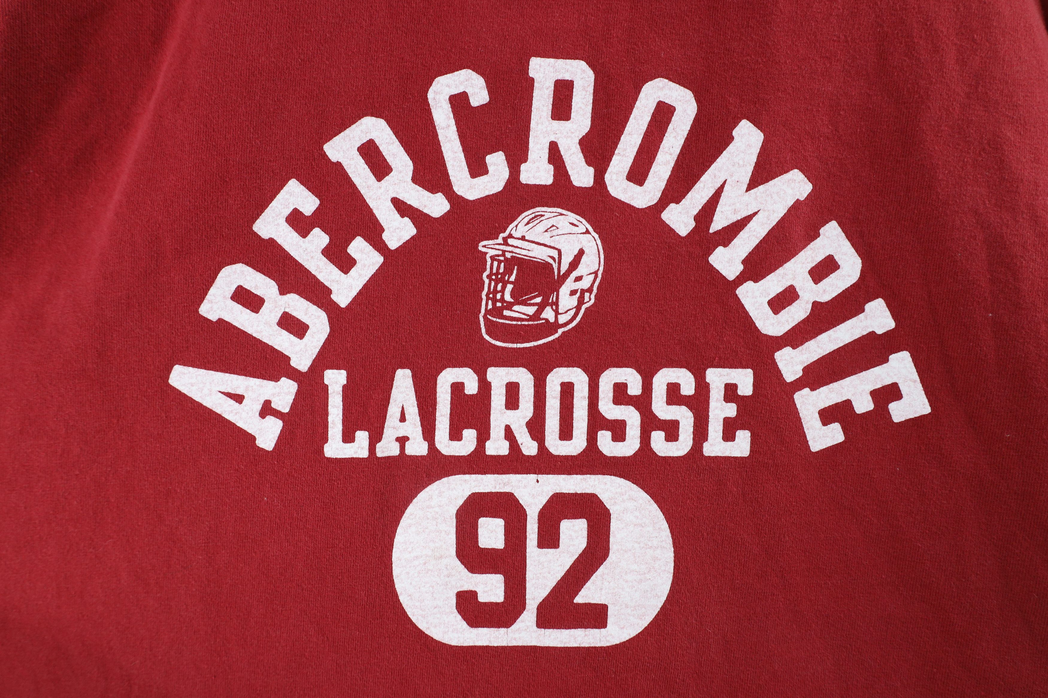 Abercrombie & Fitch × Vintage Vintage 90s Abercrombie & Fitch Out Lacrosse T-Shirt Red Size US M / EU 48-50 / 2 - 4 Thumbnail