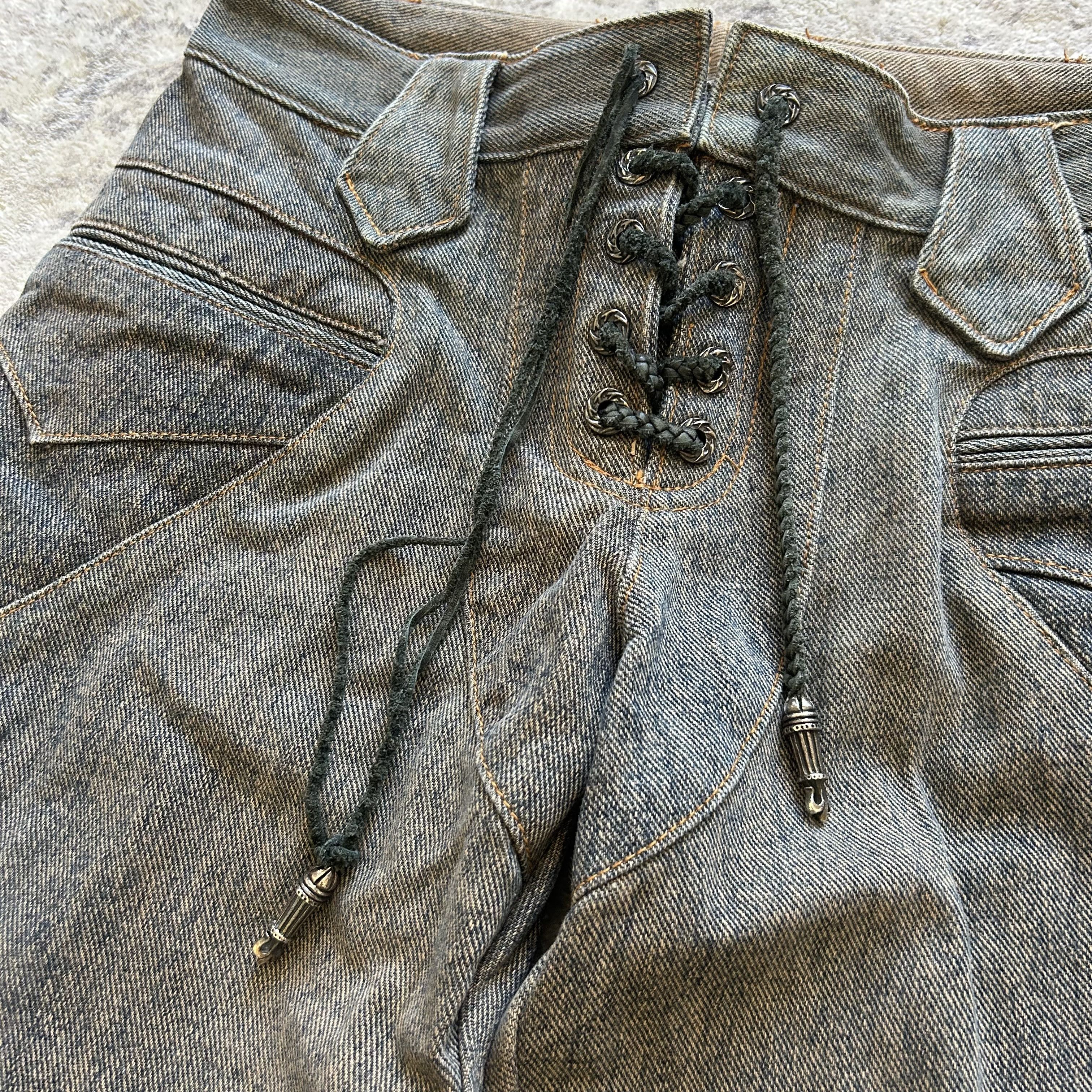 A&G Rock A&G Le Fleur Patch Work Lace-up Jeans Size US 28 / EU 44 - 8 Thumbnail