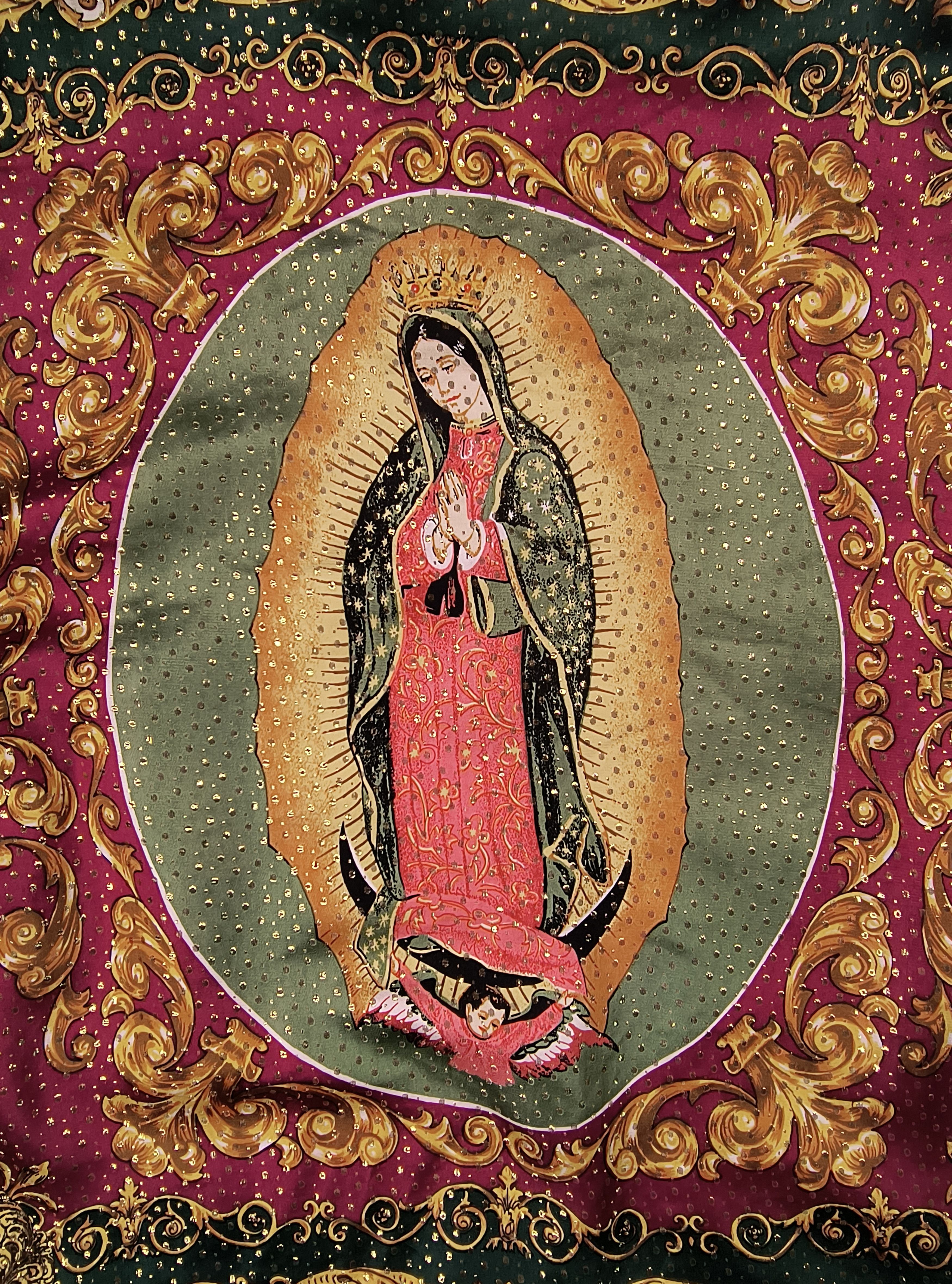 Vintage Virgen de Guadalupe 90s button up LS shirt