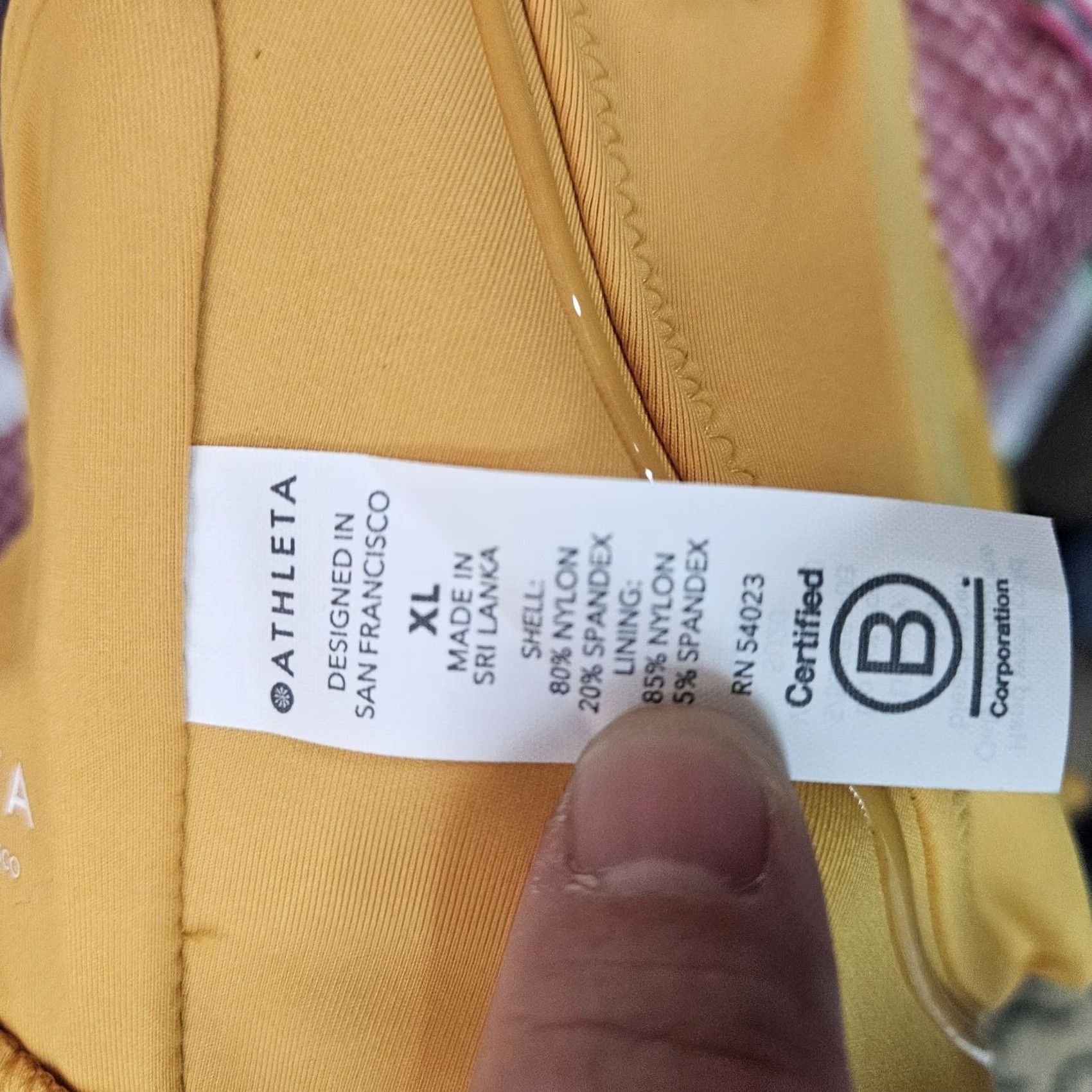 Athleta Athleta Bikini Top Women’s XL NEW Yellow Nylon Polyester Spandex Adjustable Straps Solid Sport Swim Size XL / US 12-14 / IT 48-50 - 3 Thumbnail