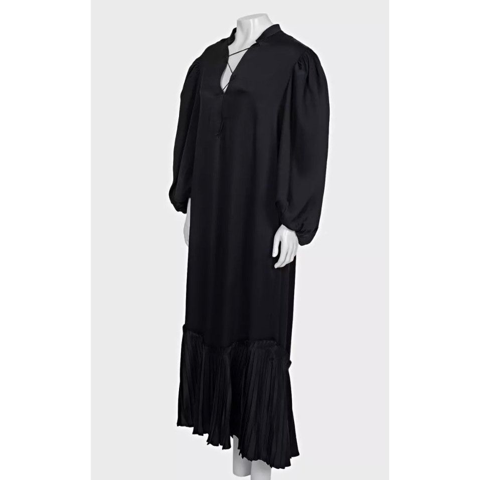 KHAITE Khaite Black Lace-Up Maxi Dramatic Puff Sleeves Dress Sz.L Size L / US 10 / IT 46 - 2 Thumbnail