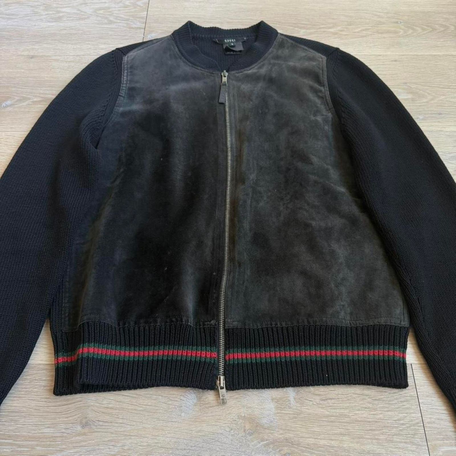 Gucci Gucci by Tom Ford Leather Jacket Suede & Knit Panel 2004 Size US S / EU 44-46 / 1 - 7 Thumbnail