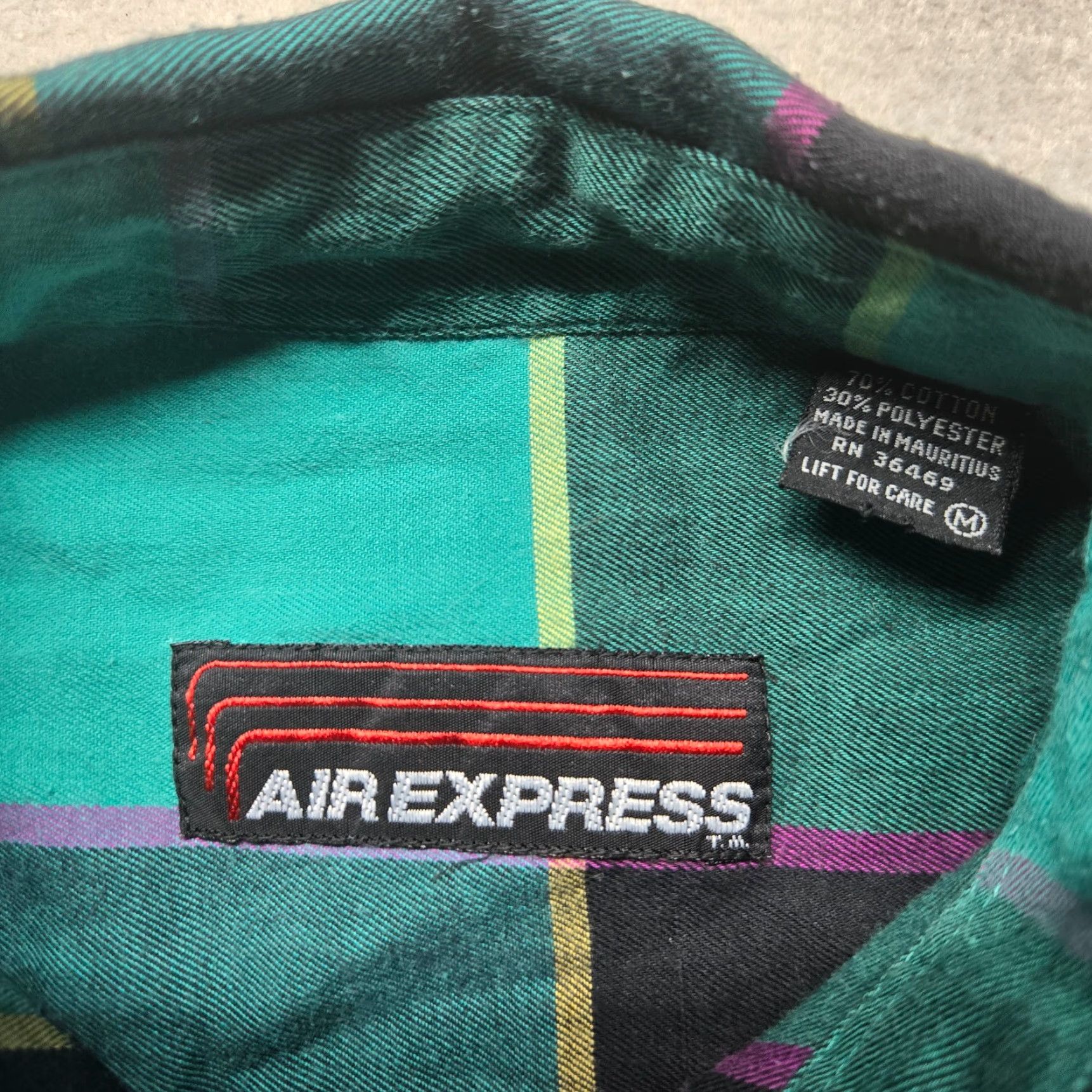 Express VINTAGE Air Express Shirt Adult Women L Green Plaid Button Down Oversized Shirt Size L / US 10 / IT 46 - 4 Thumbnail