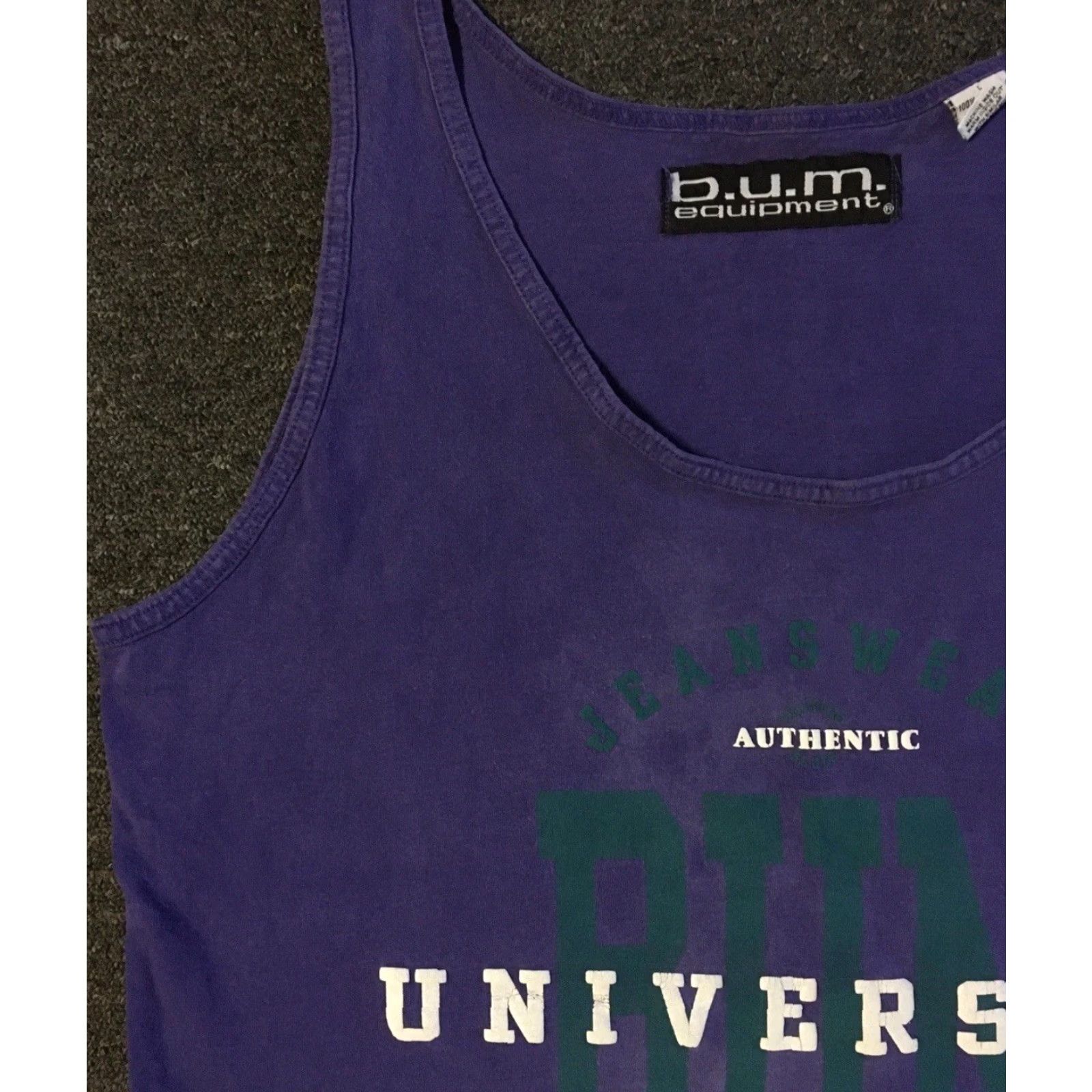 Vintage VINTAGE B.U.M. Equipment Tank Top Shirt M Purple 90s Surf Grunge Hip Hop Vaporwave Ocean Beach USA Mens Graphic Tee) Size US M / EU 48-50 / 2 - 5 Thumbnail