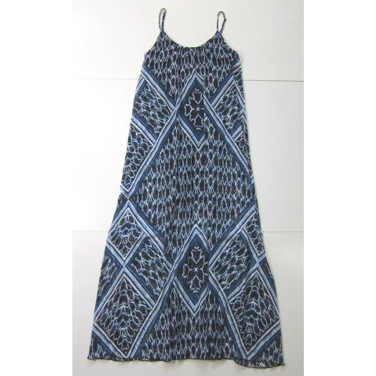 Express Express Blue White Sheer Lined Spaghetti Strap Long Maxi Dress Women Small Size S / US 4 / IT 40 - 2 Thumbnail