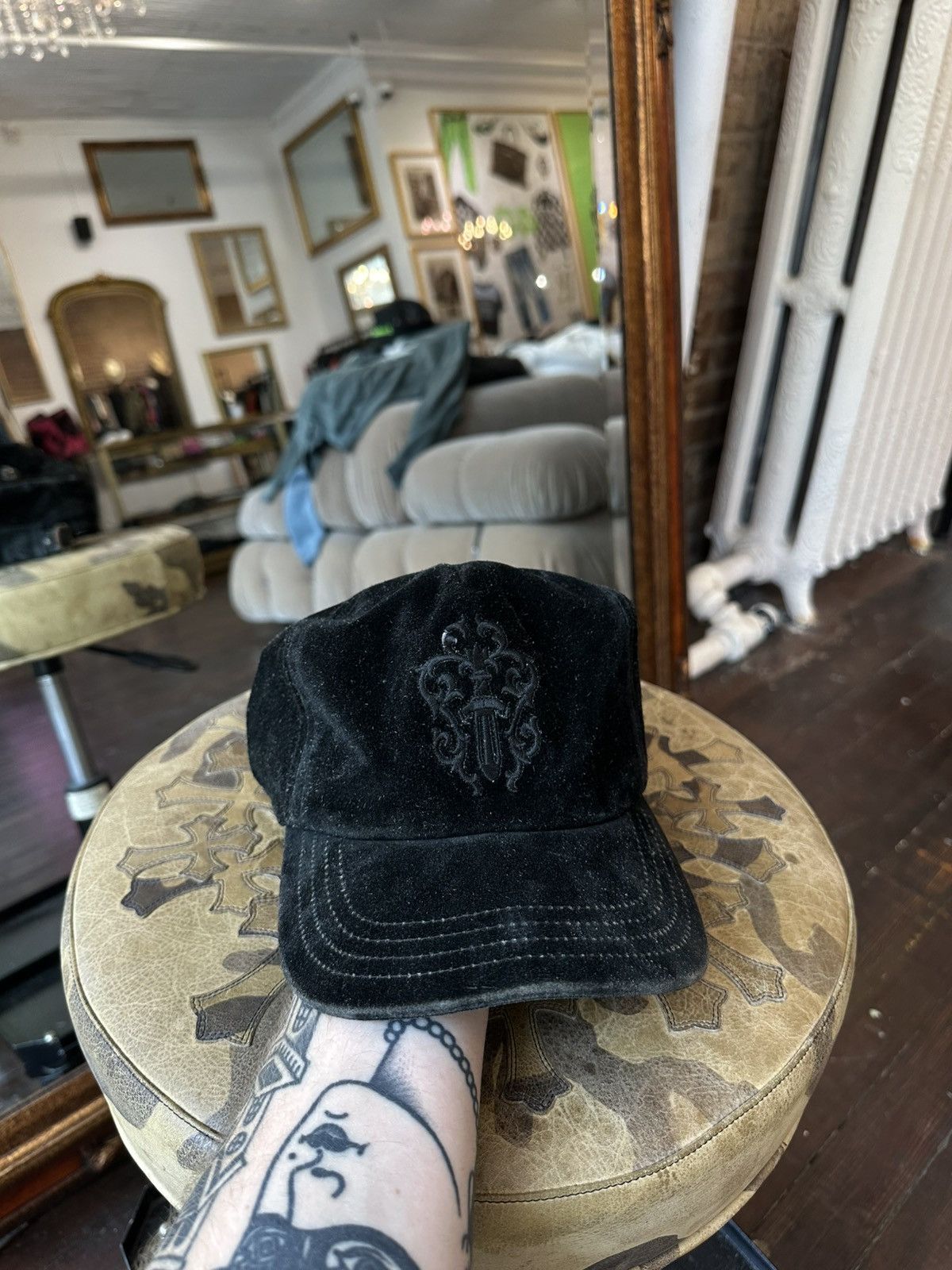 Chrome Hearts Vintage suede chrome hearts dagger hat Size ONE SIZE - 1 Thumbnail