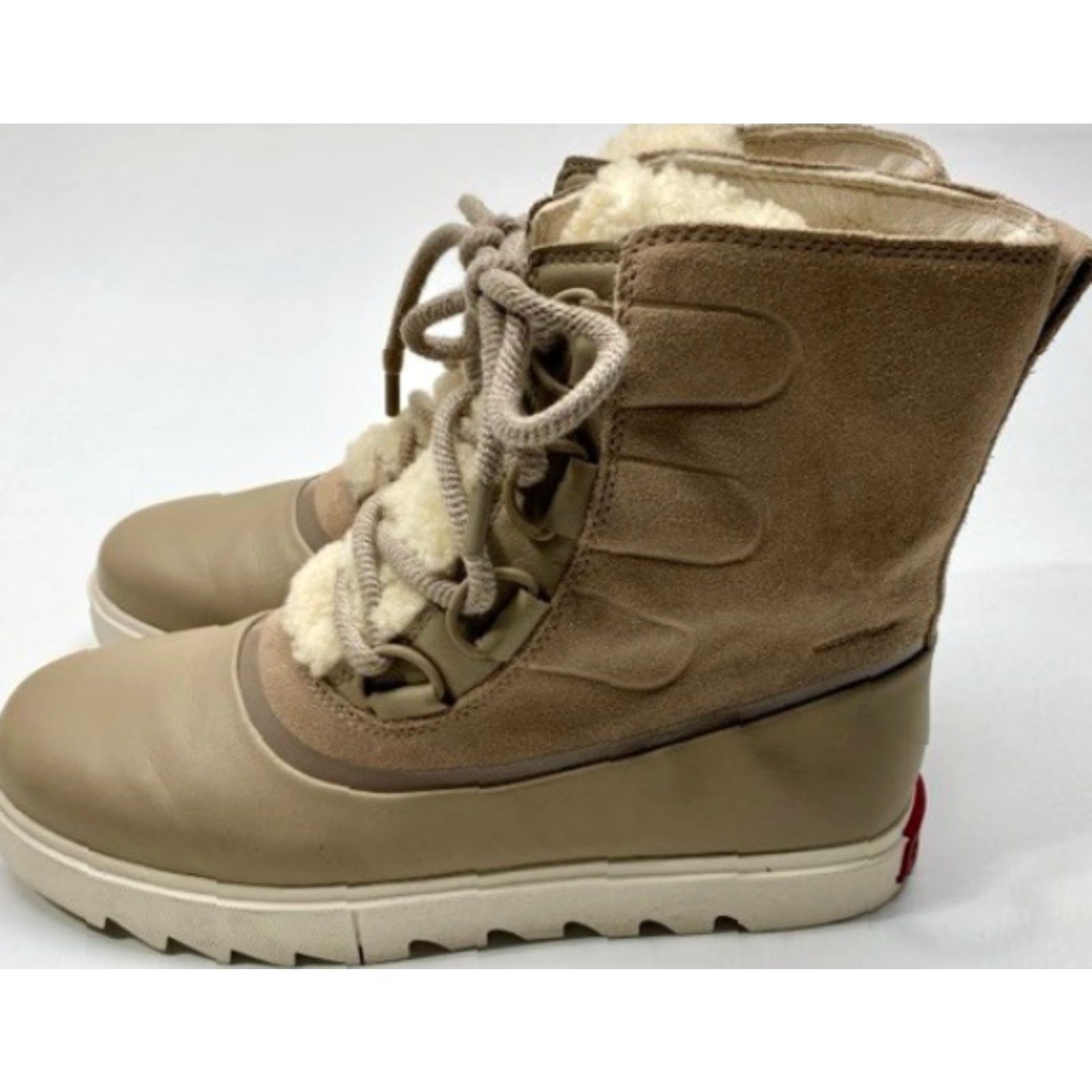 SOREL SOREL Joan Of Arctic Next Lite Waterproof Leather Shearling Omega Taupe Boots 11 Women Snow Boot Waterproof Leather Shearling Omega Taupe 90s Size US 11 / IT 41 - 4 Thumbnail