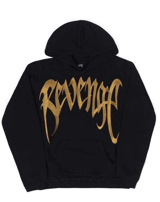 Revenge Revenge Embroidered Heavyweight Hoodie Black Gold size M