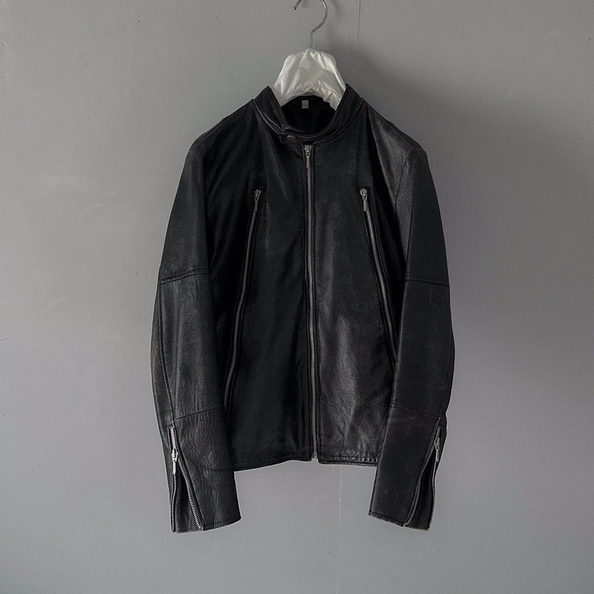 Maison Margiela × Vintage Used 5-Zip Leather Jacket / Margiela-Inspired Design Size XS / US 0-2 / IT 36-38 - 1 Thumbnail