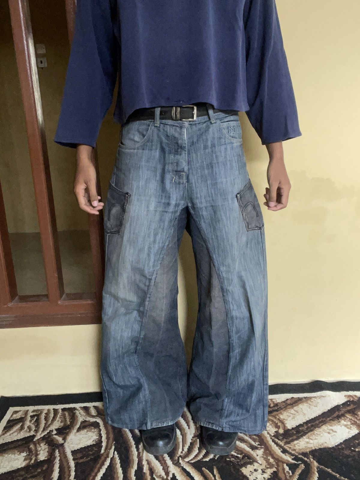 Vintage Baggy reworked extra pocket jeans Size US 33 - 2 Thumbnail