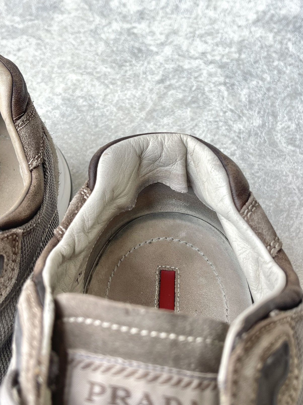 Prada VTG Prada America’s Cup Suede & Mesh Sneakers Grey Archive Size US 8.5 / EU 41-42 - 13 Thumbnail