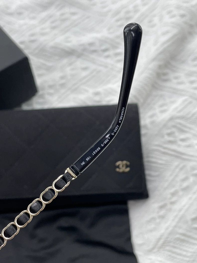 Chanel Chanel Leather wearing chain full of logo sunglasses Size ONE SIZE - 5 Thumbnail