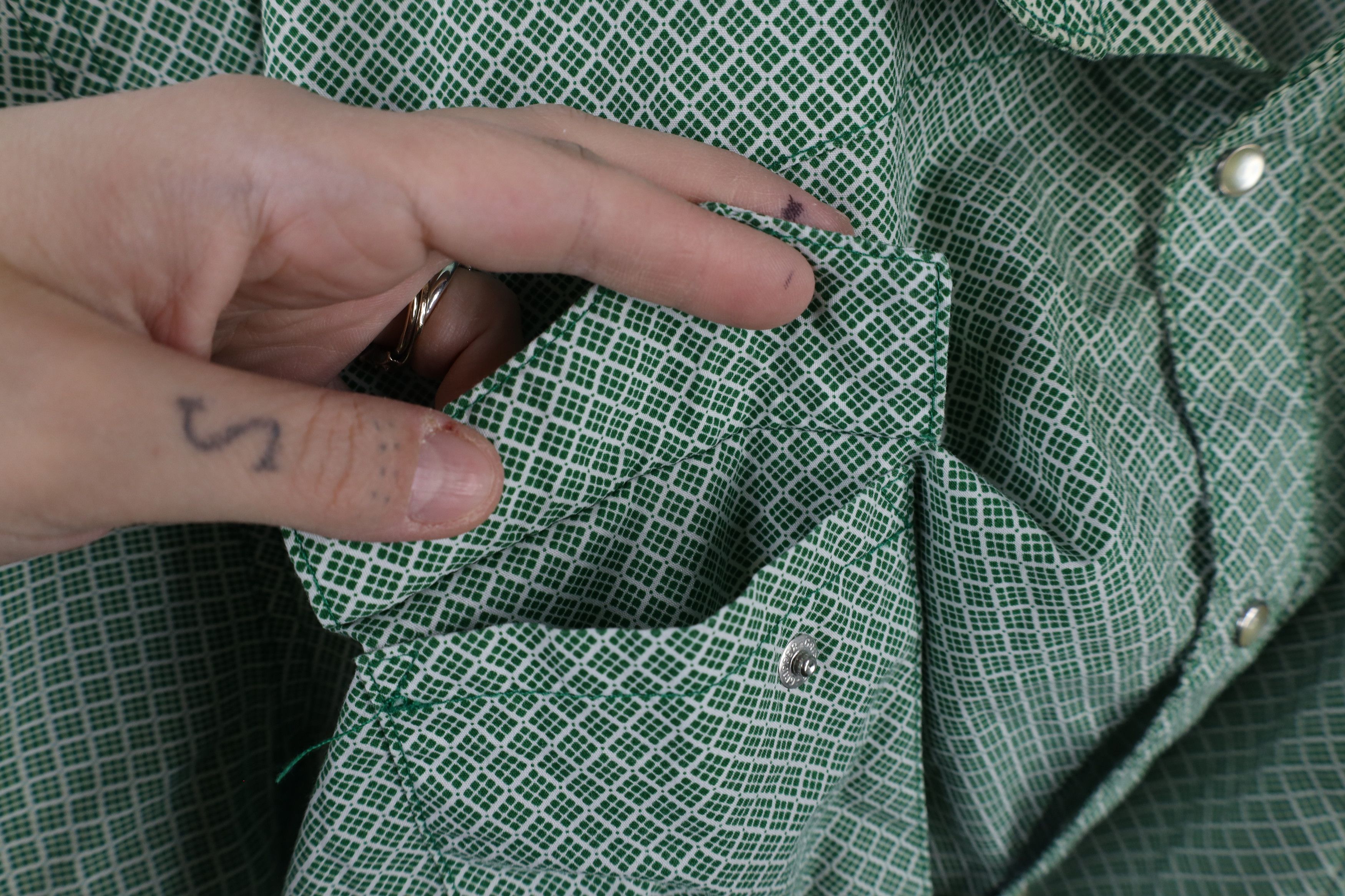 Vintage × Wrangler Vintage Wrangler Geometric Western Snap Button Shirt Green Size US XXL / EU 58 / 5 - 8 Thumbnail