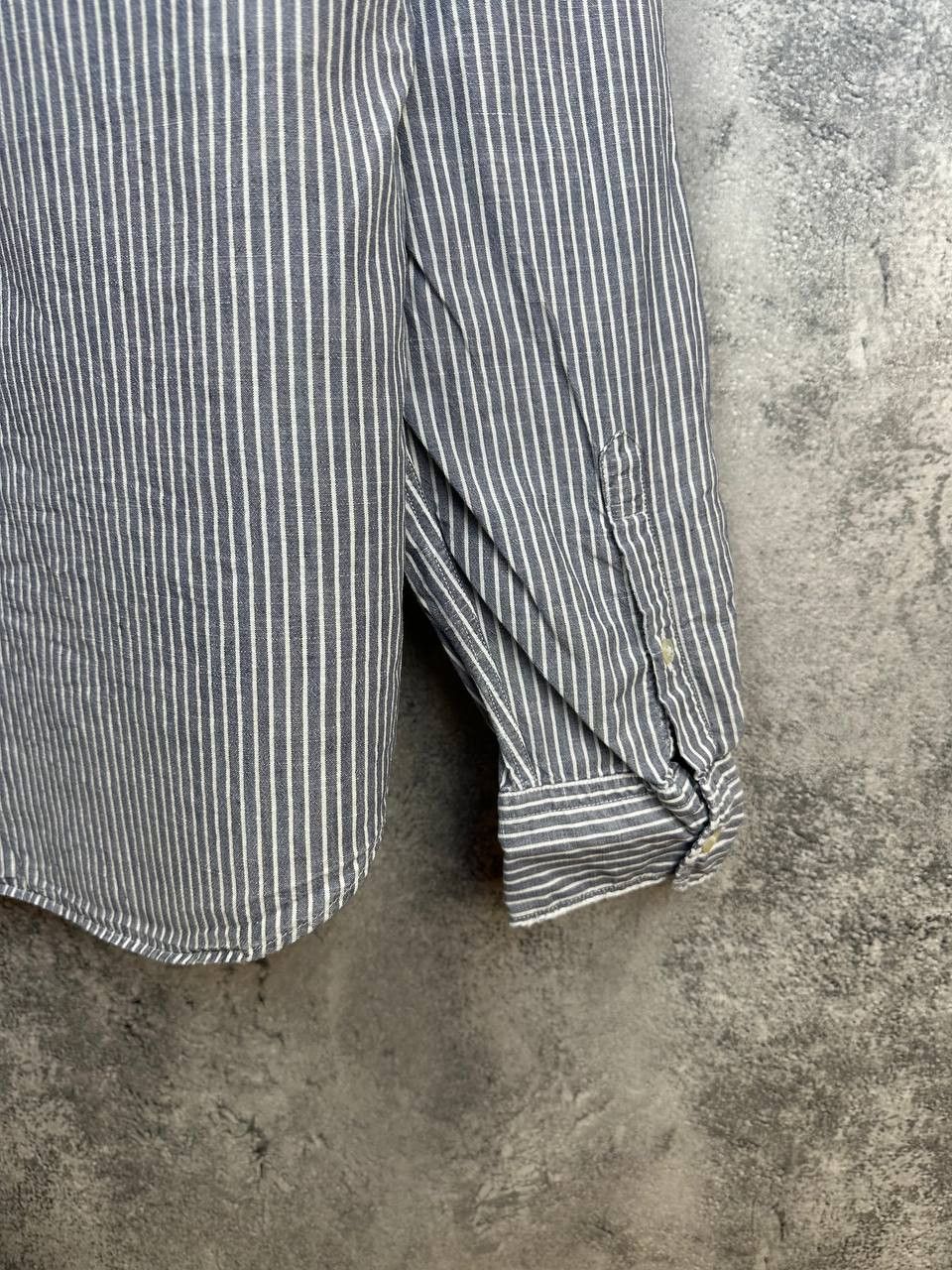 Burberry Burberry Brit Blue Striped Linen Cotton Button Down Shirt LS Size US M / EU 48-50 / 2 - 9 Thumbnail