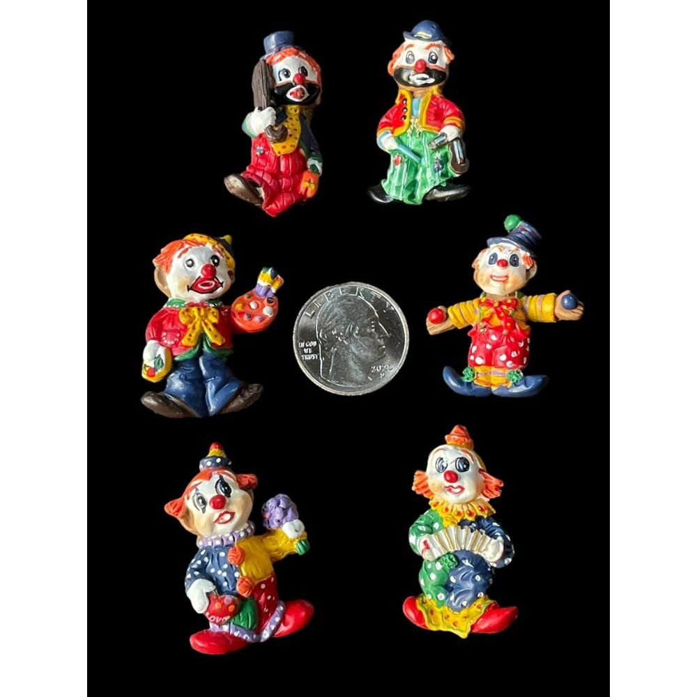 Jewelry Vintage Set of 6 Clown Brooch Pins Size ONE SIZE - 3 Thumbnail