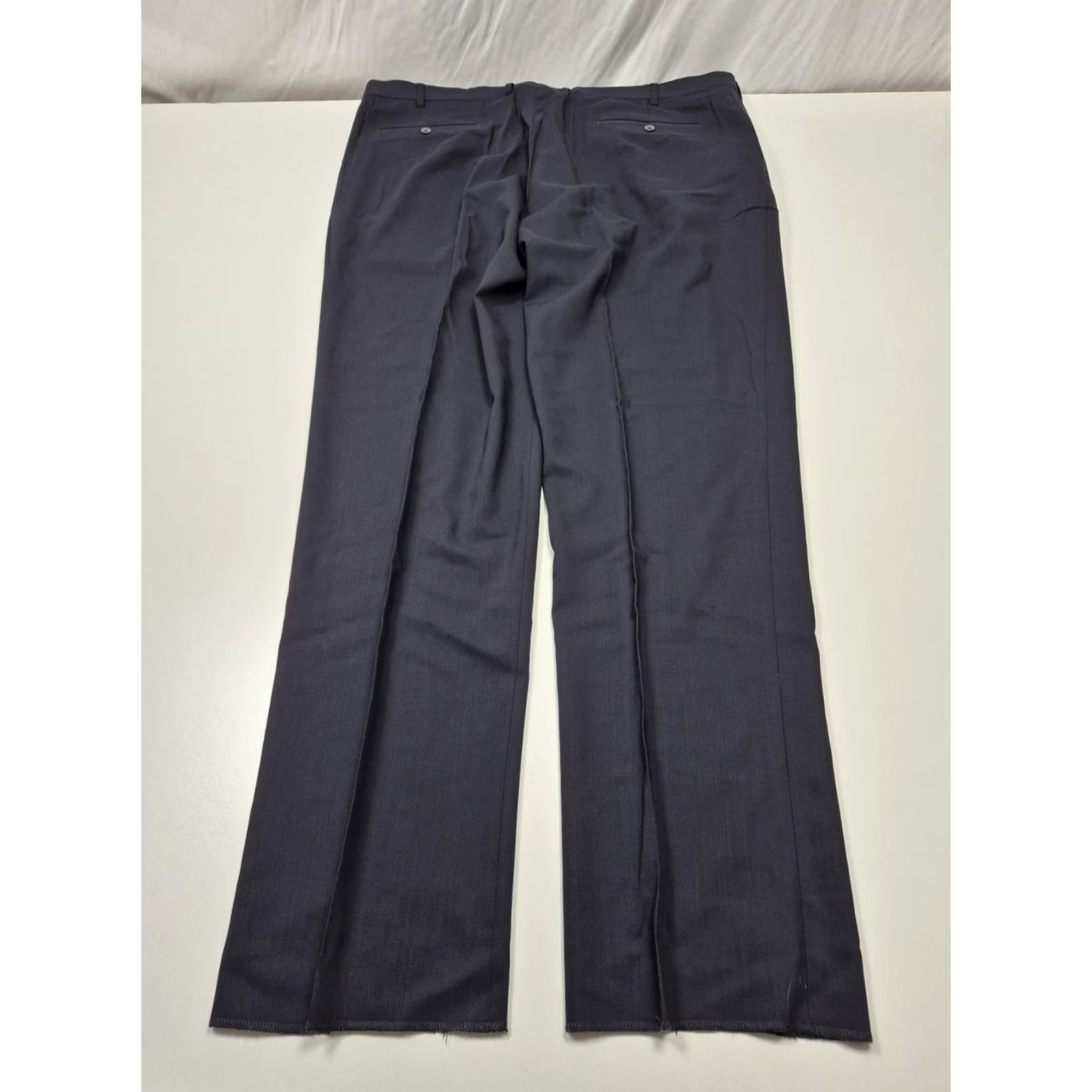 Vintage Hickey Freeman Gray Wool Dress Pants Mens 44x36 Flat Front Unhemmed Size US 44 / EU 60 - 6 Thumbnail