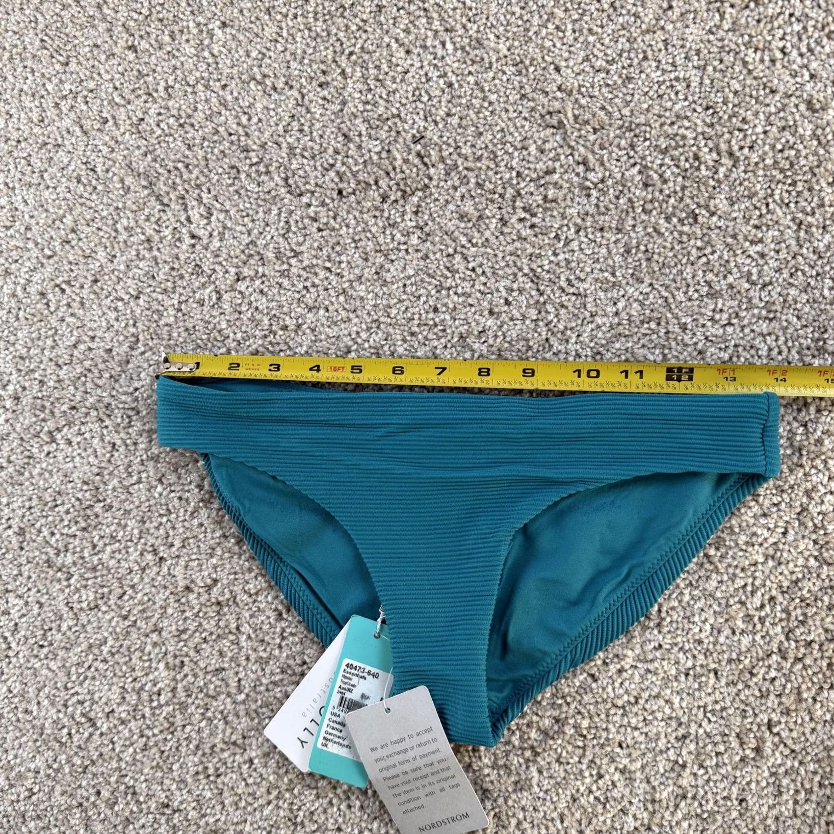 Vintage Seafolly Swim Bottom Womens 4 Blue Ribbed Textured Hipster Bikini Brief Lined Size 27" / US 4 / IT 40 - 7 Thumbnail