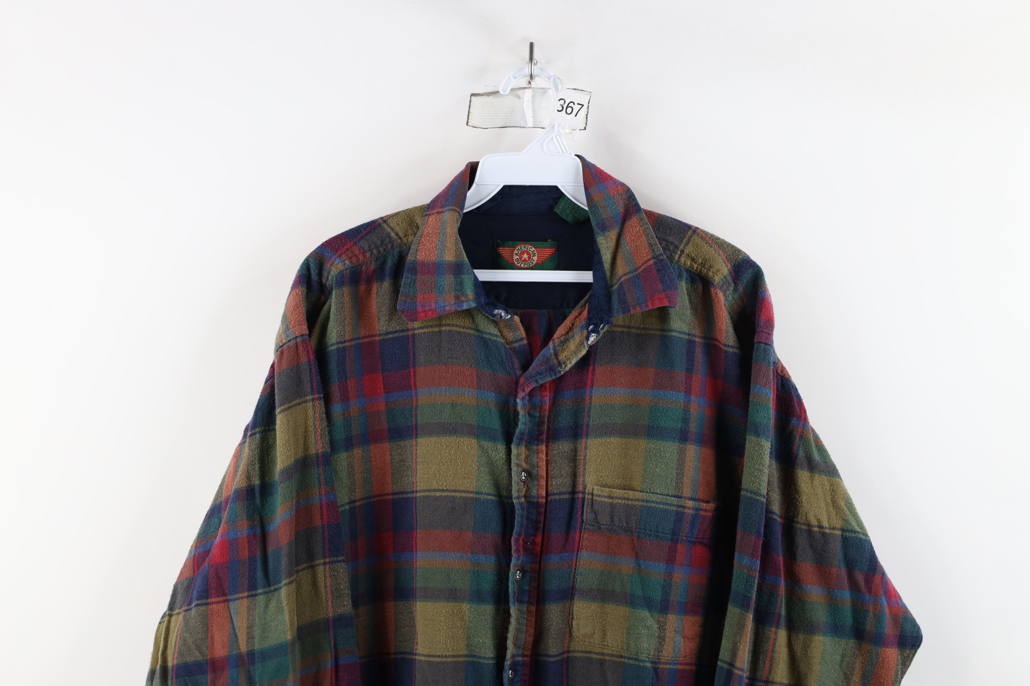 Vintage Vintage 90s Streetwear Rainbow Plaid Flannel Button Shirt Size US M / EU 48-50 / 2 - 2 Thumbnail